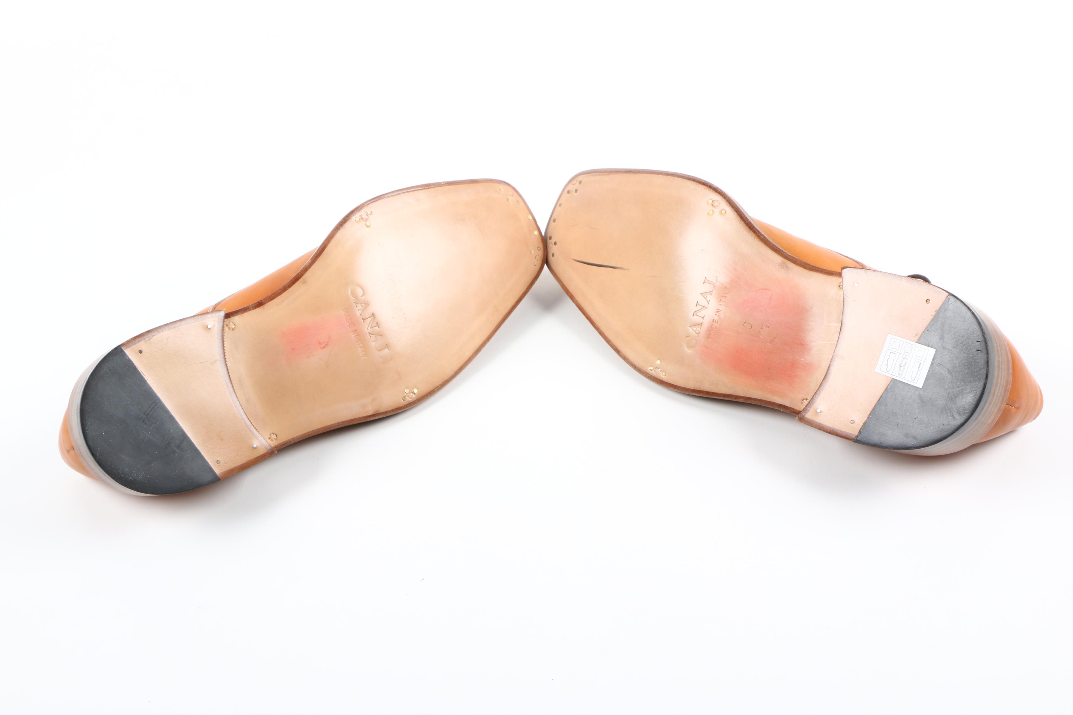 Men's Canali Brown Leather Oxfords