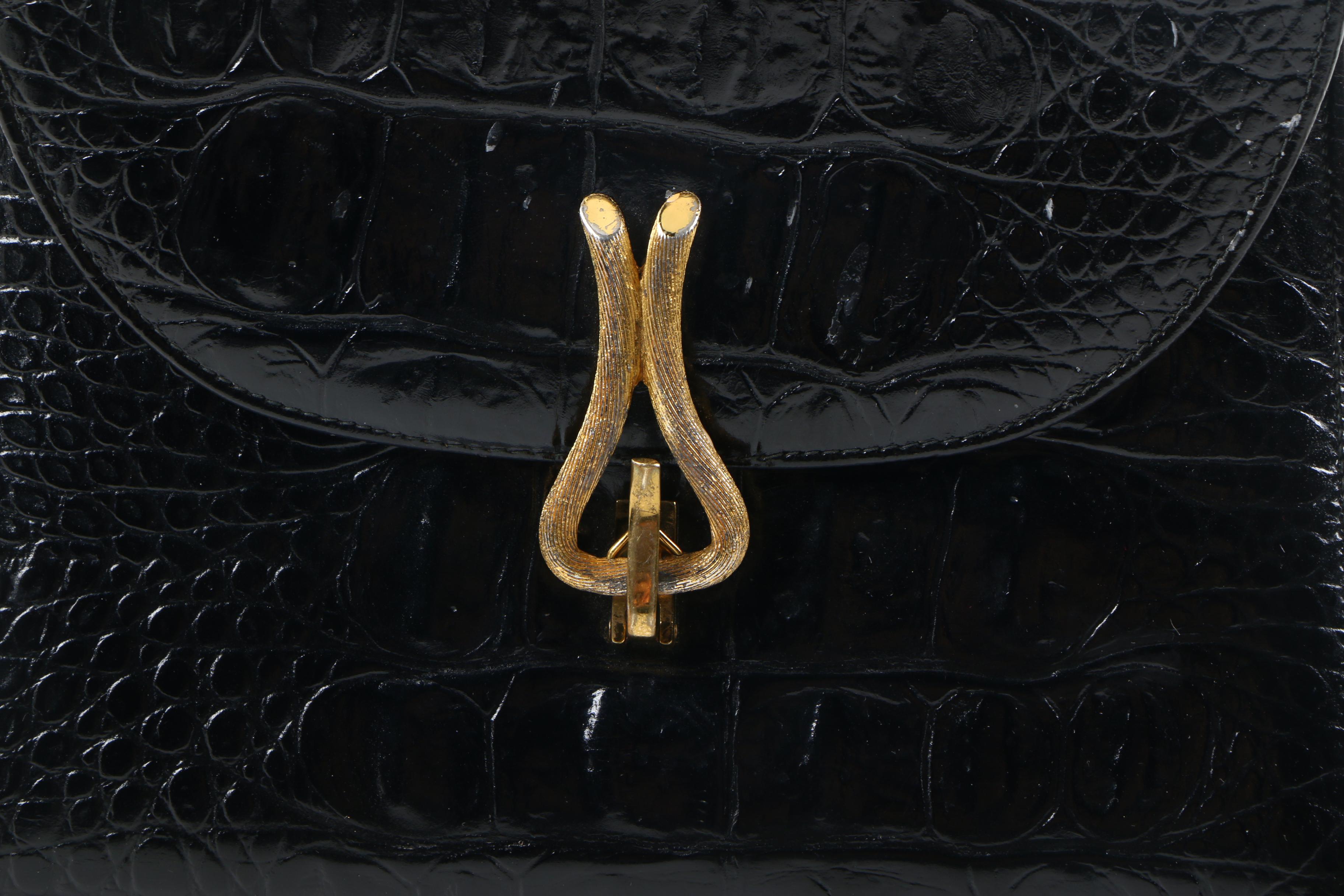 Vintage Alligator Leather Handbags and Fur-Trimmed Gloves