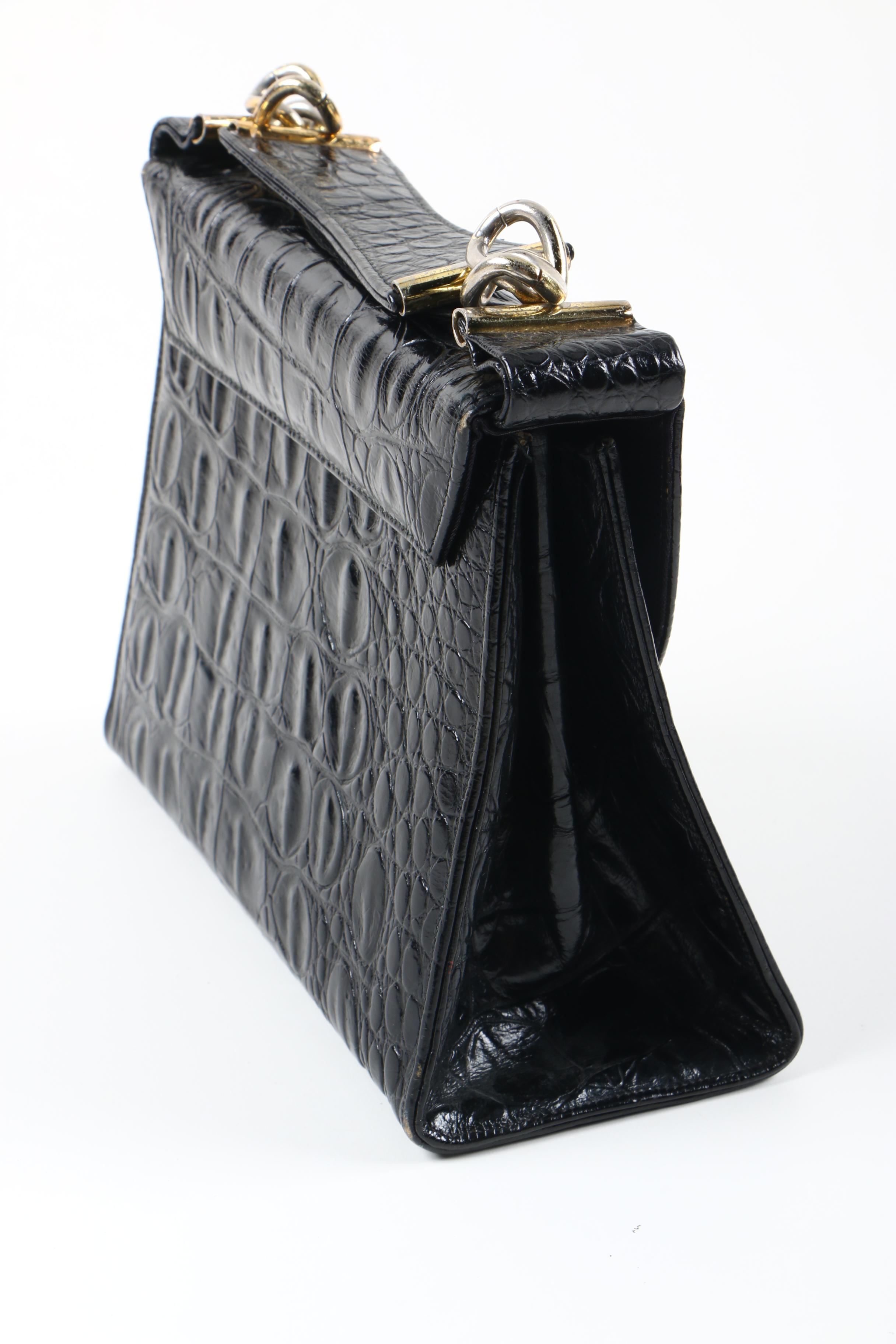 Vintage Alligator Leather Handbags and Fur-Trimmed Gloves