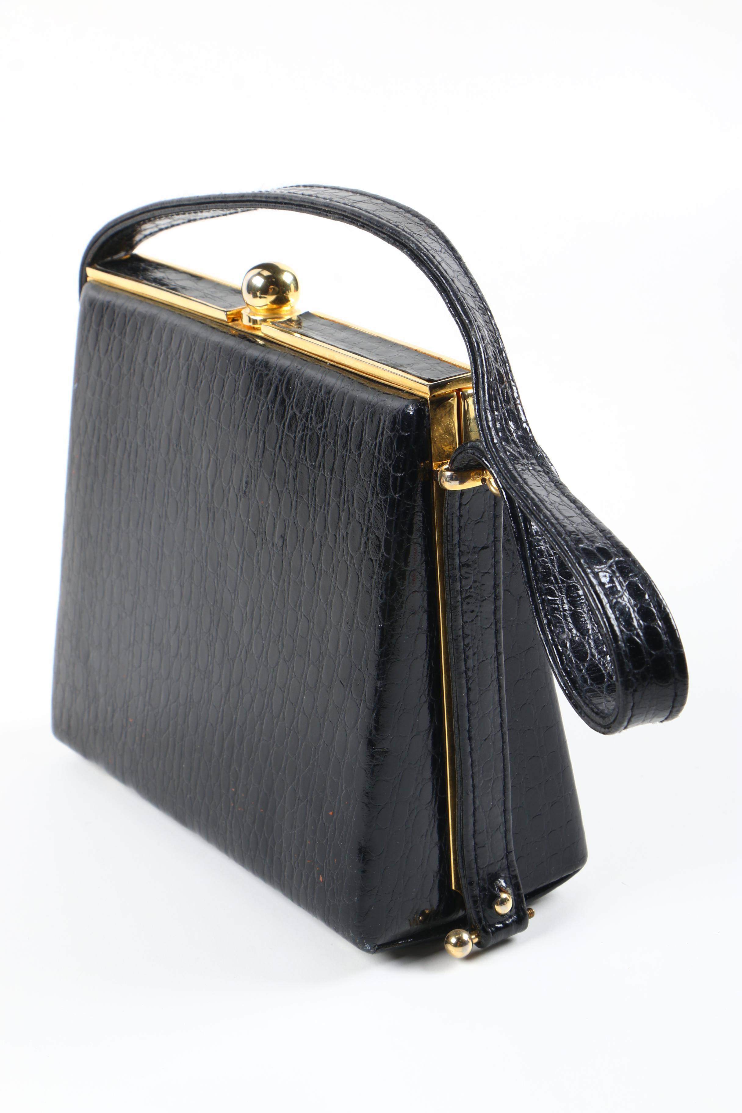 Vintage Alligator Leather Handbags and Fur-Trimmed Gloves