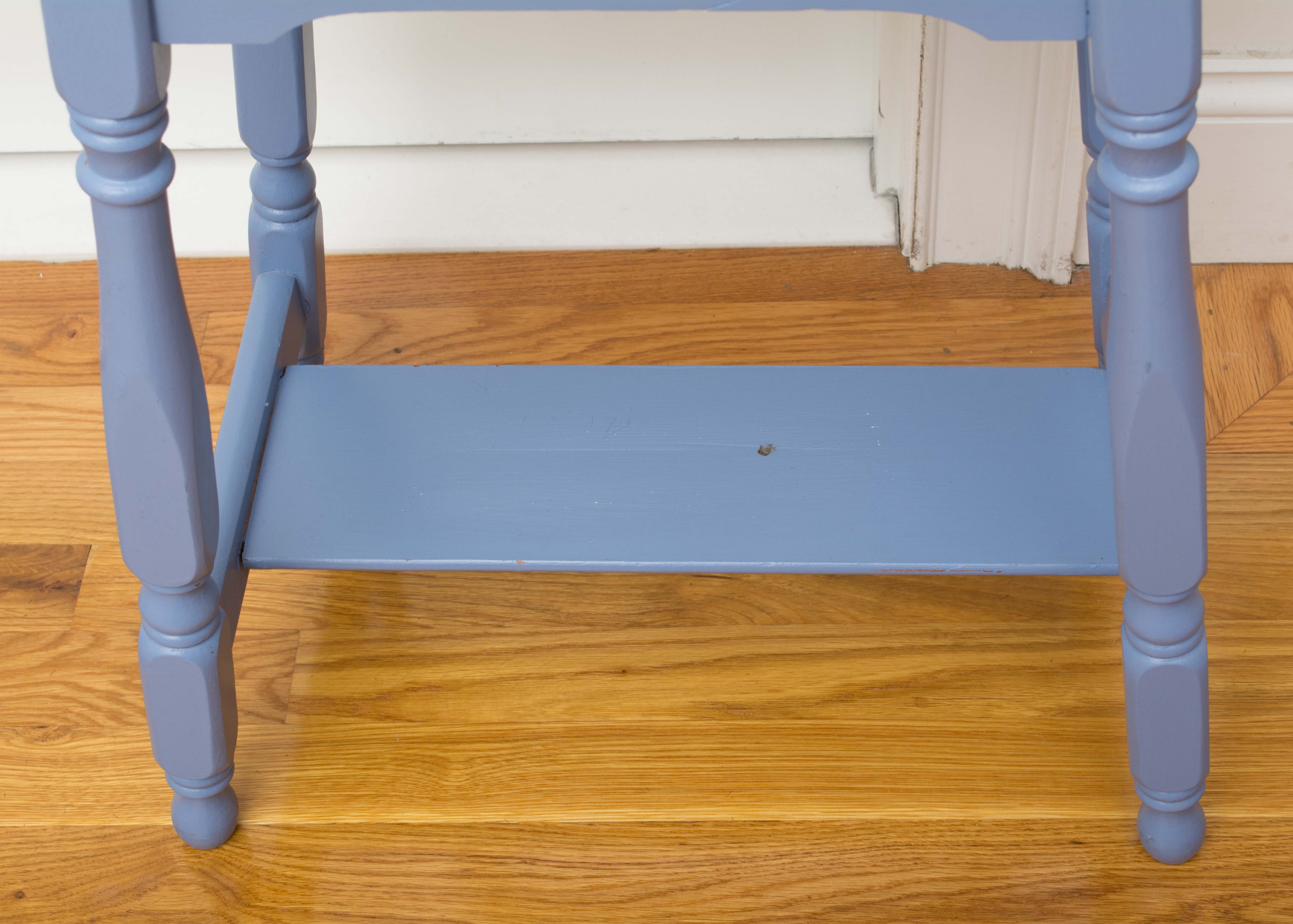 Wrought Iron Floor Lamp and Painted End Table