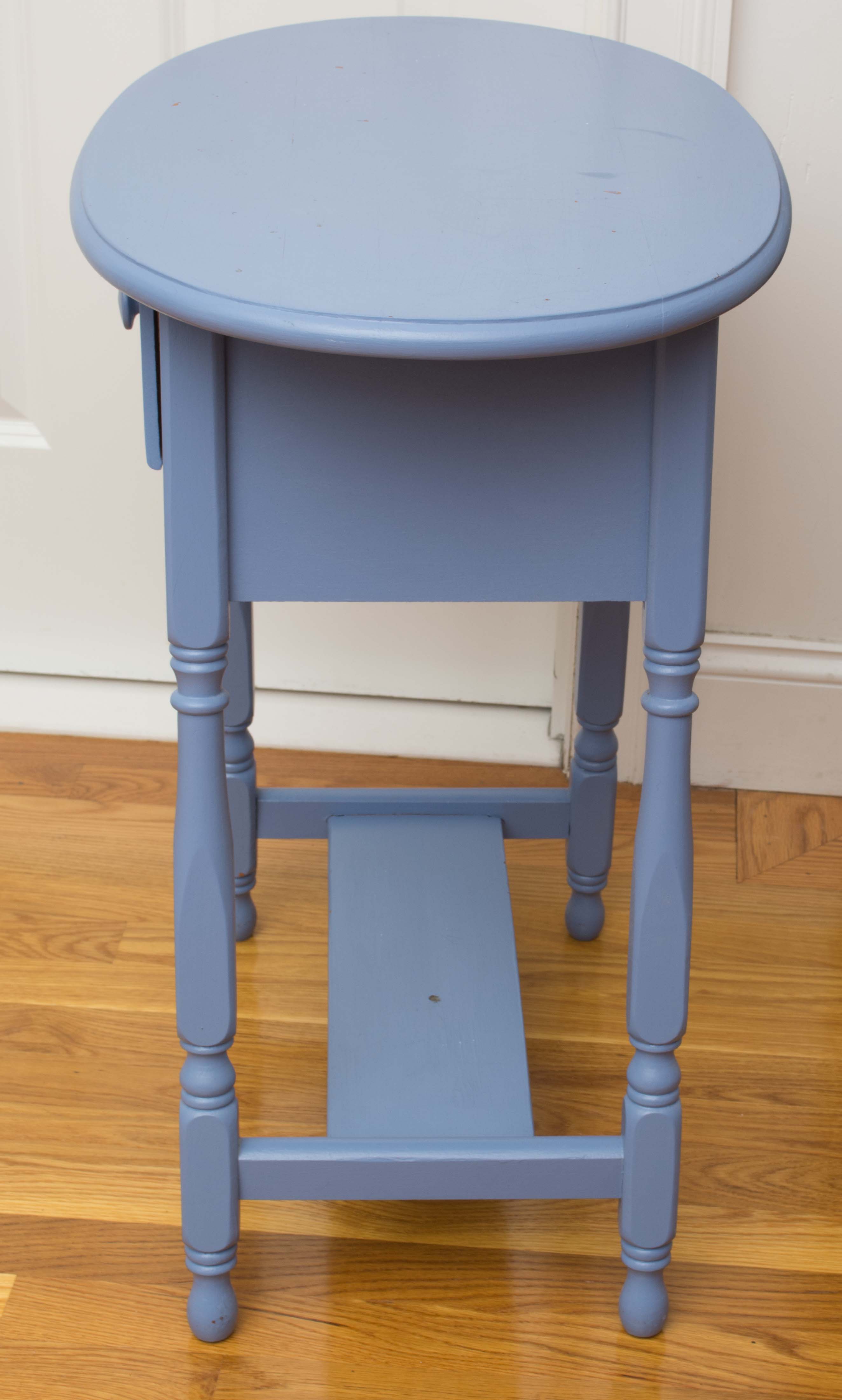 Wrought Iron Floor Lamp and Painted End Table