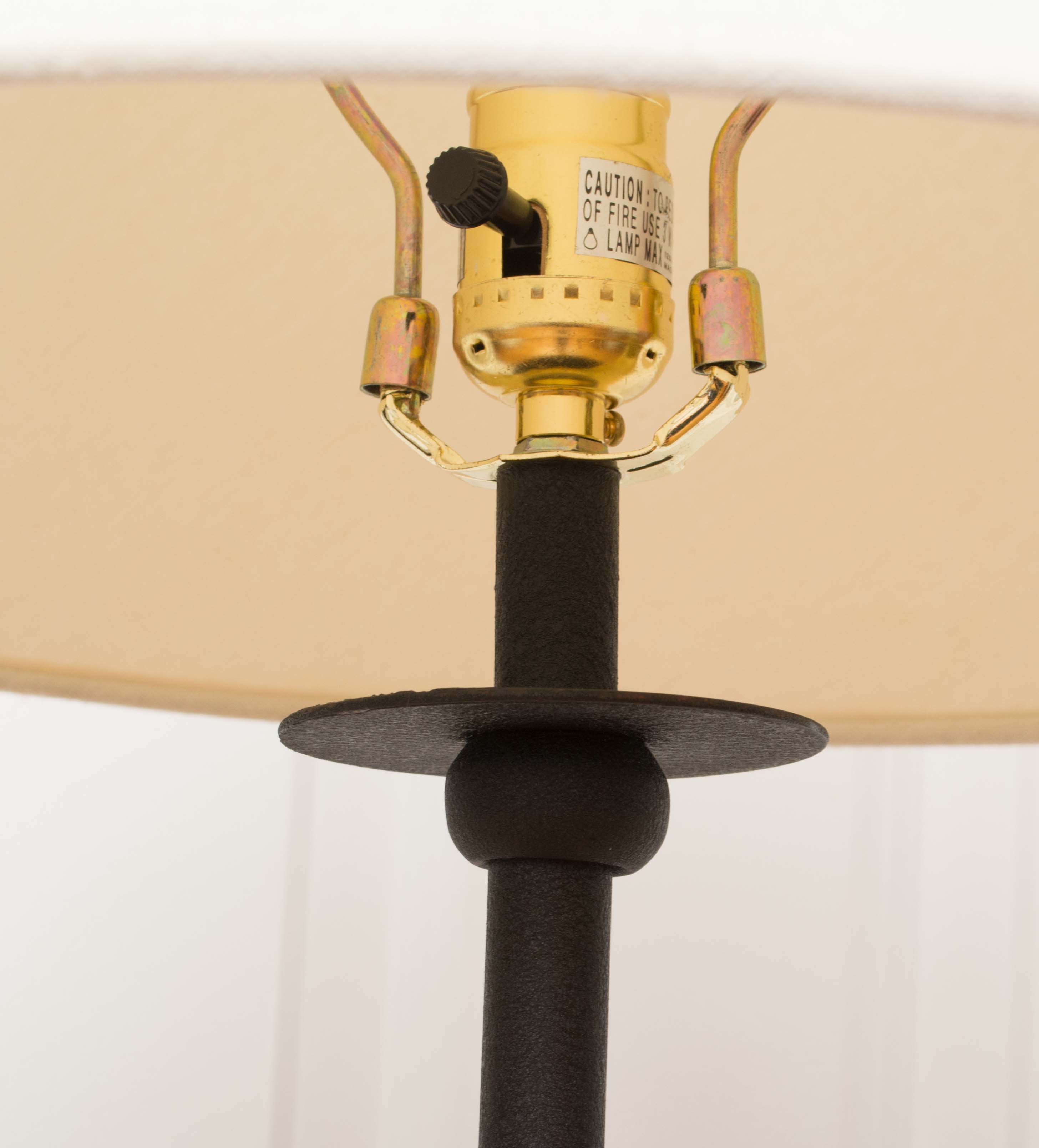 Wrought Iron Floor Lamp and Painted End Table