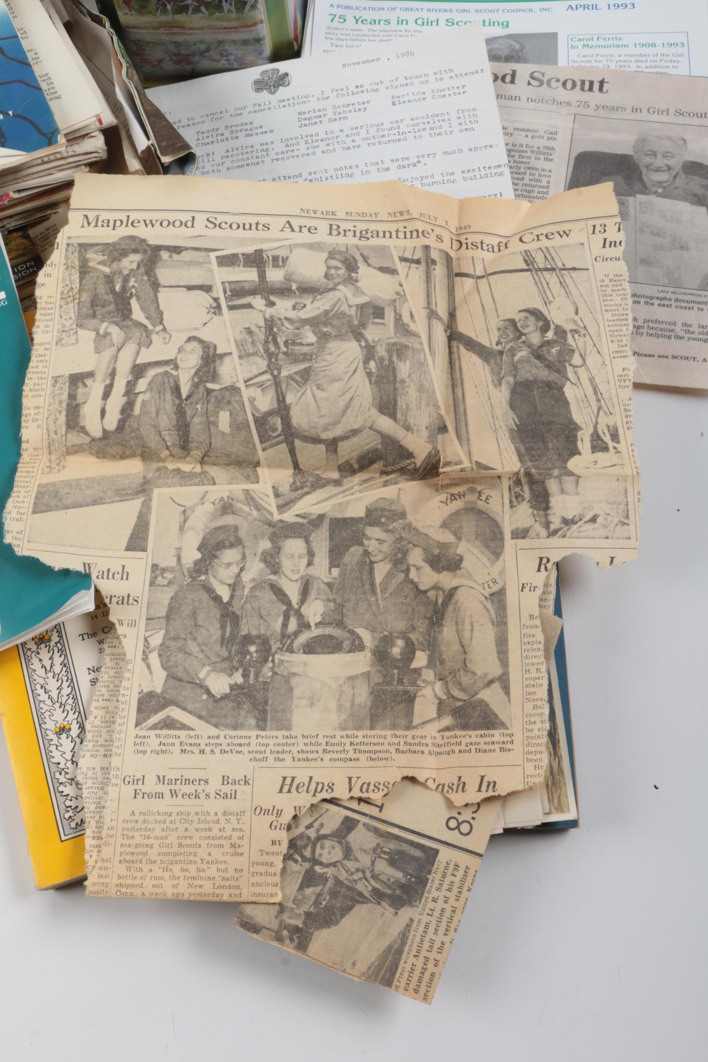 Vintage Marjorie Daingerfield "Girl Scouts USA" Figurine and Other Memorabilia