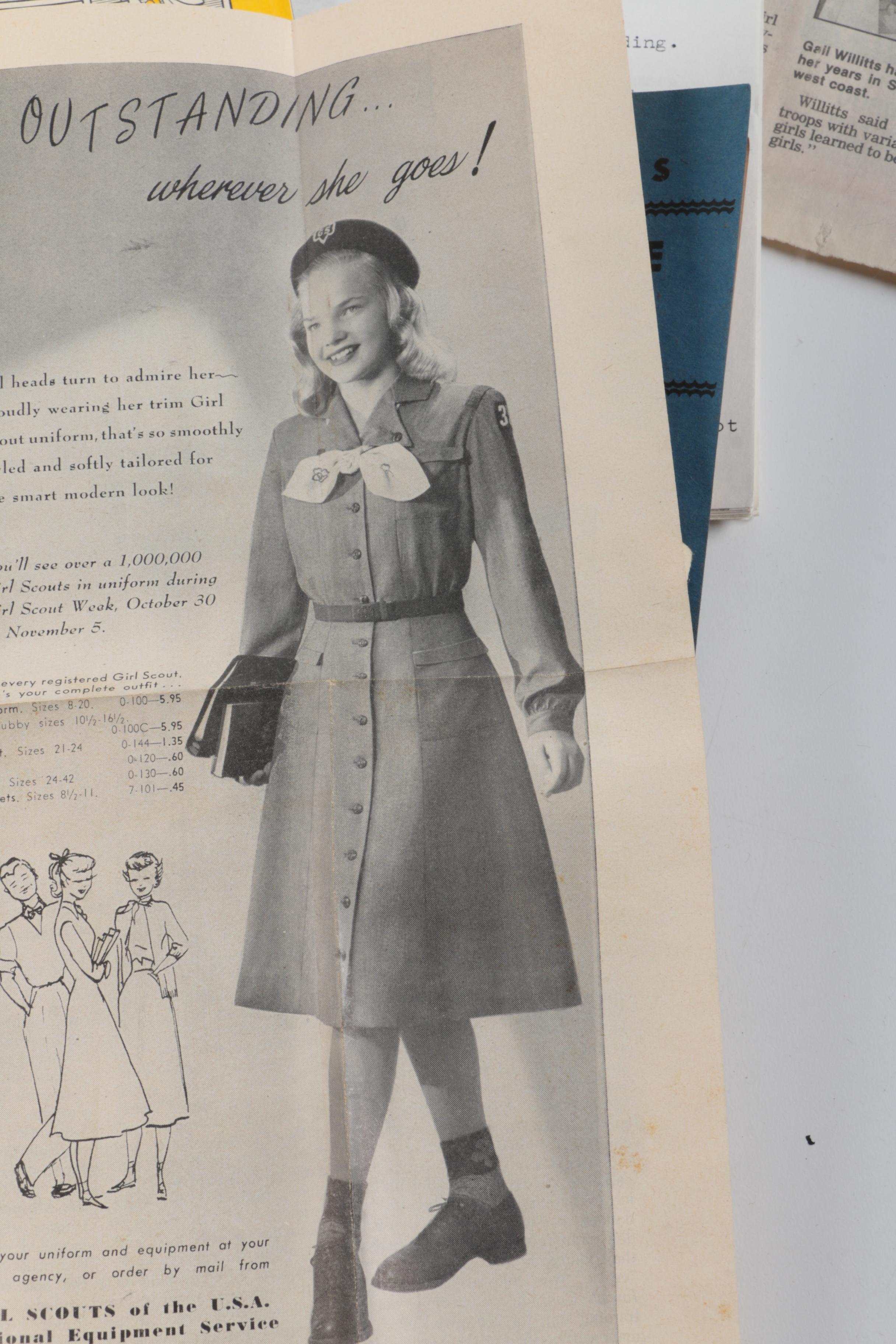 Vintage Marjorie Daingerfield "Girl Scouts USA" Figurine and Other Memorabilia