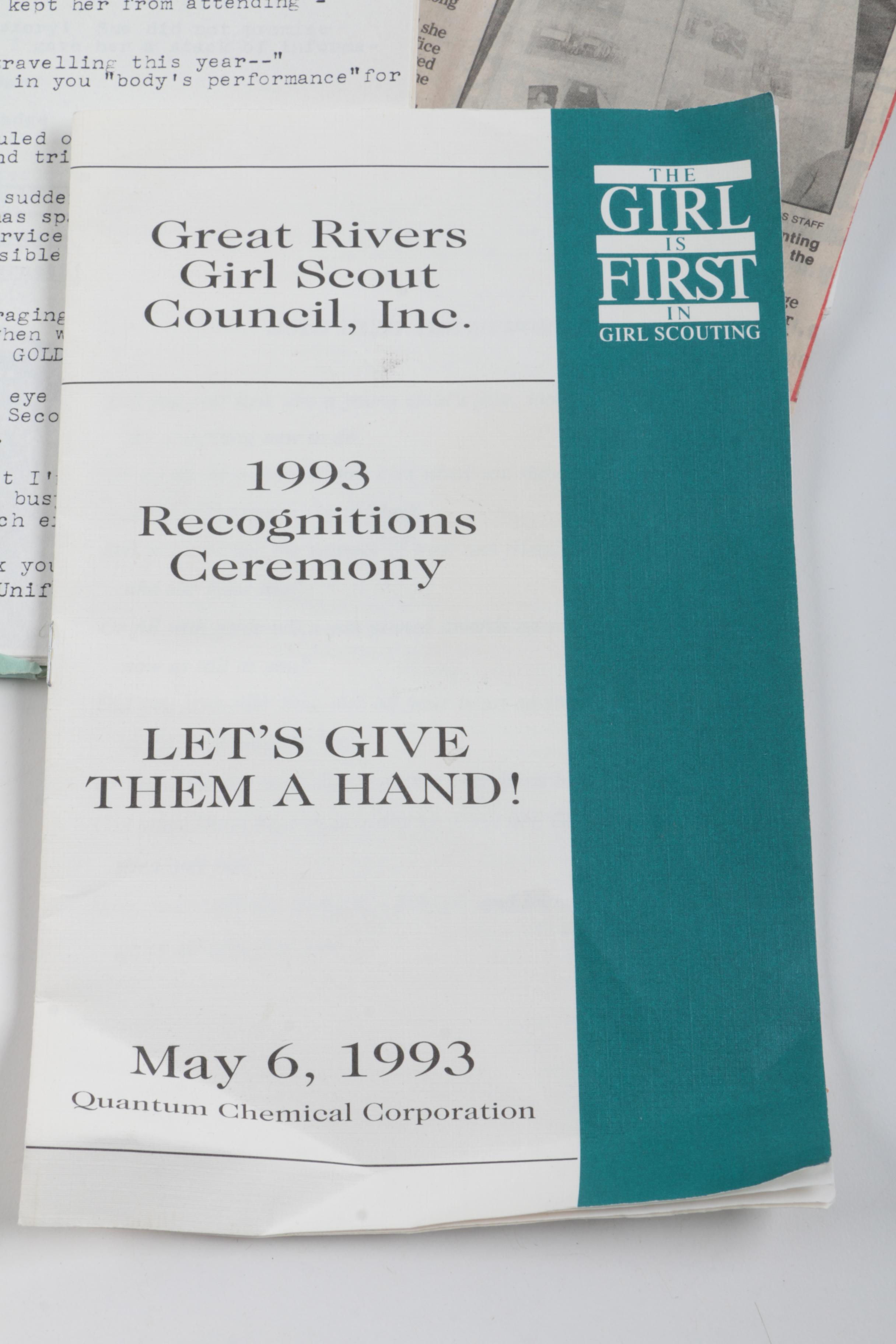 Vintage Marjorie Daingerfield "Girl Scouts USA" Figurine and Other Memorabilia