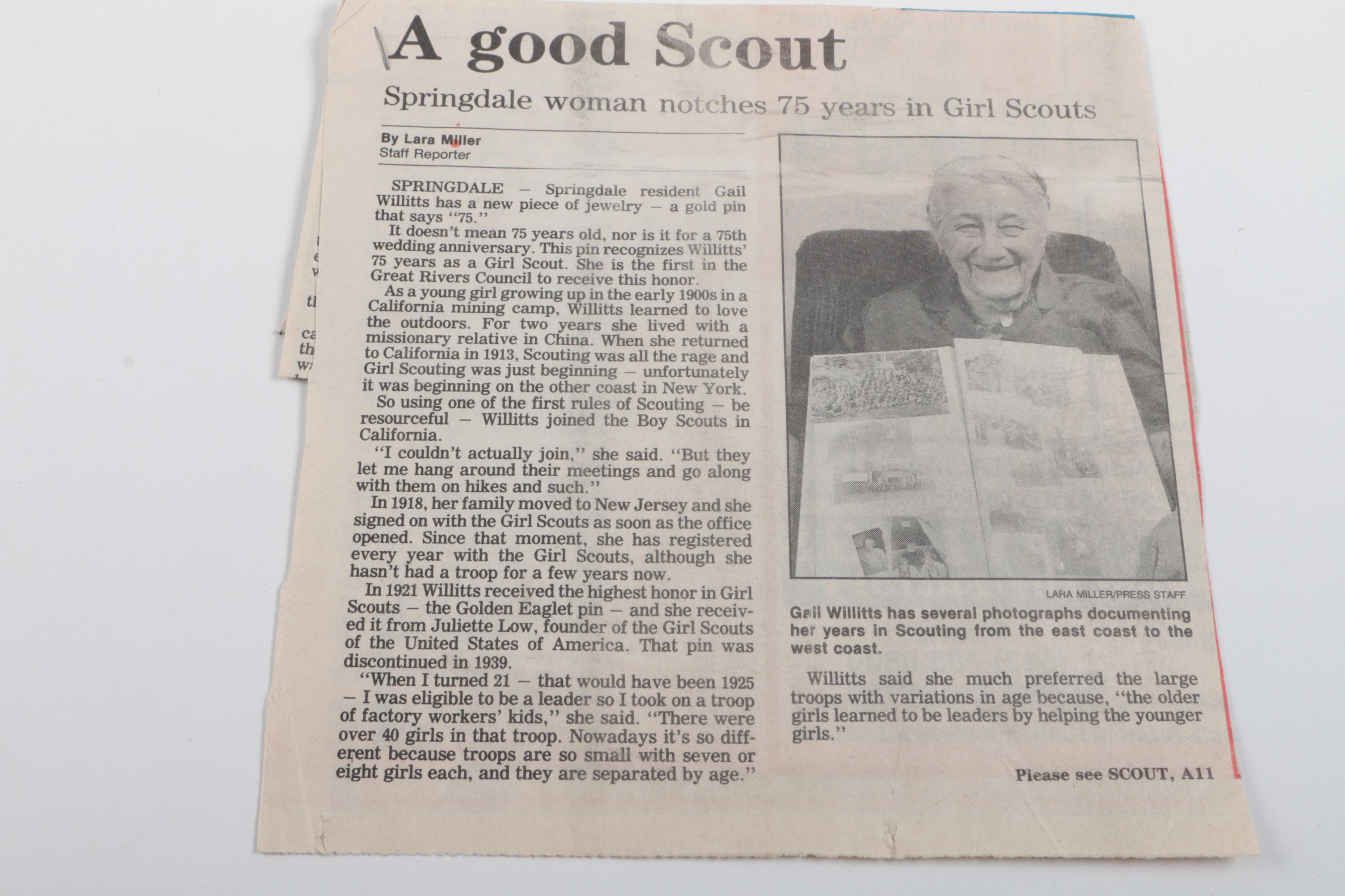 Vintage Marjorie Daingerfield "Girl Scouts USA" Figurine and Other Memorabilia