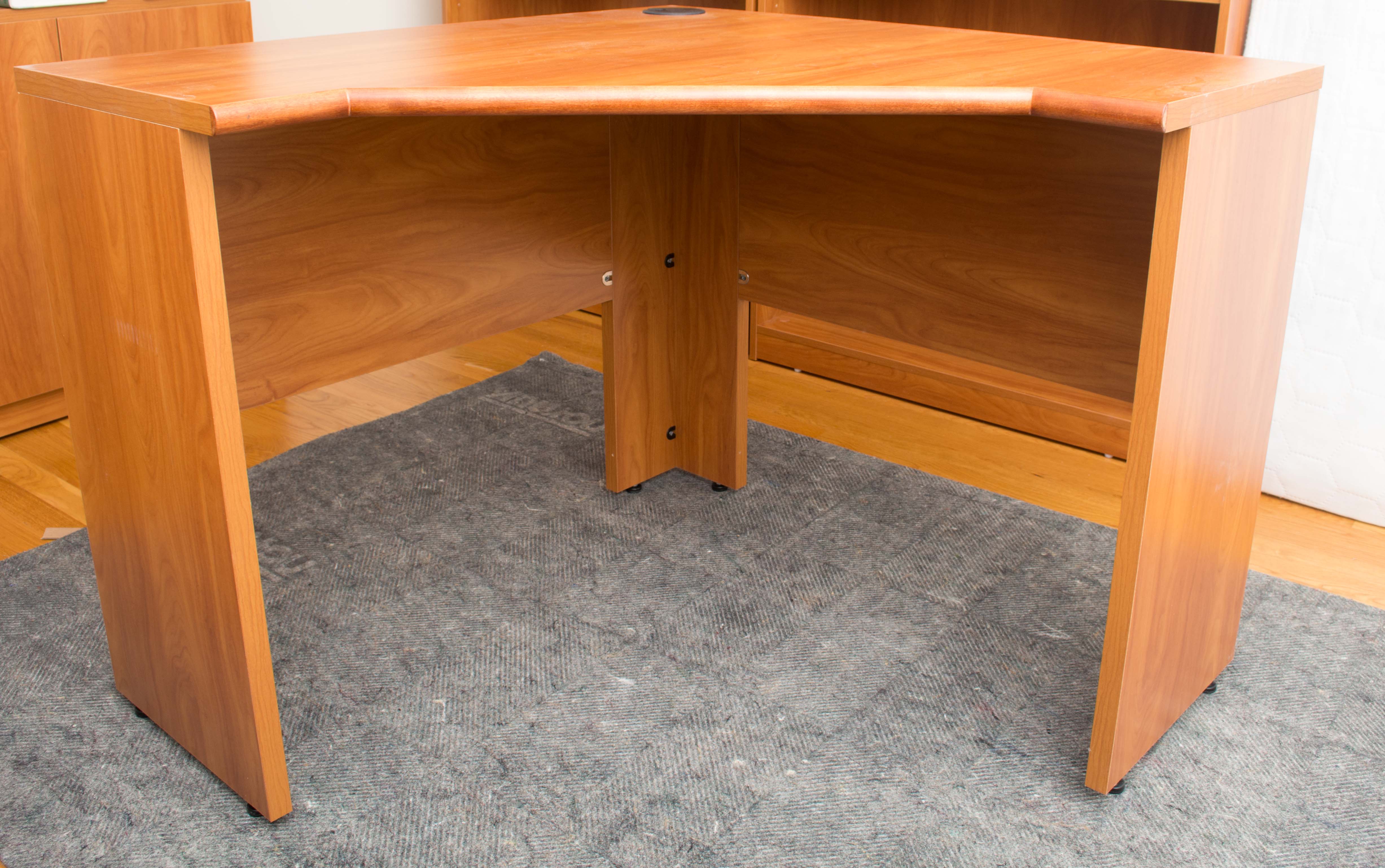 Cherry Laminate Corner Study Desk