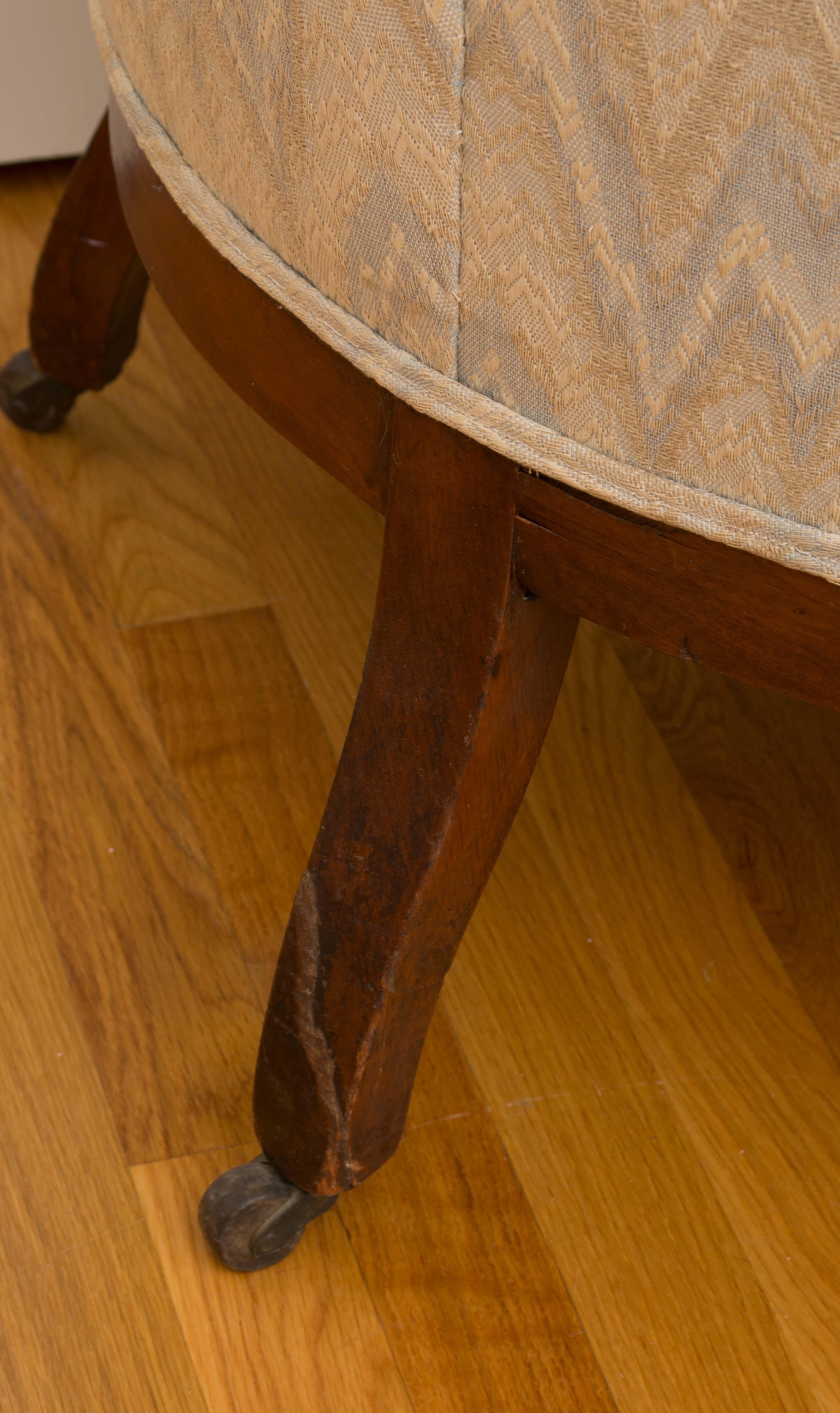 Antique Wingback Chair With Exposed Walnut Frame