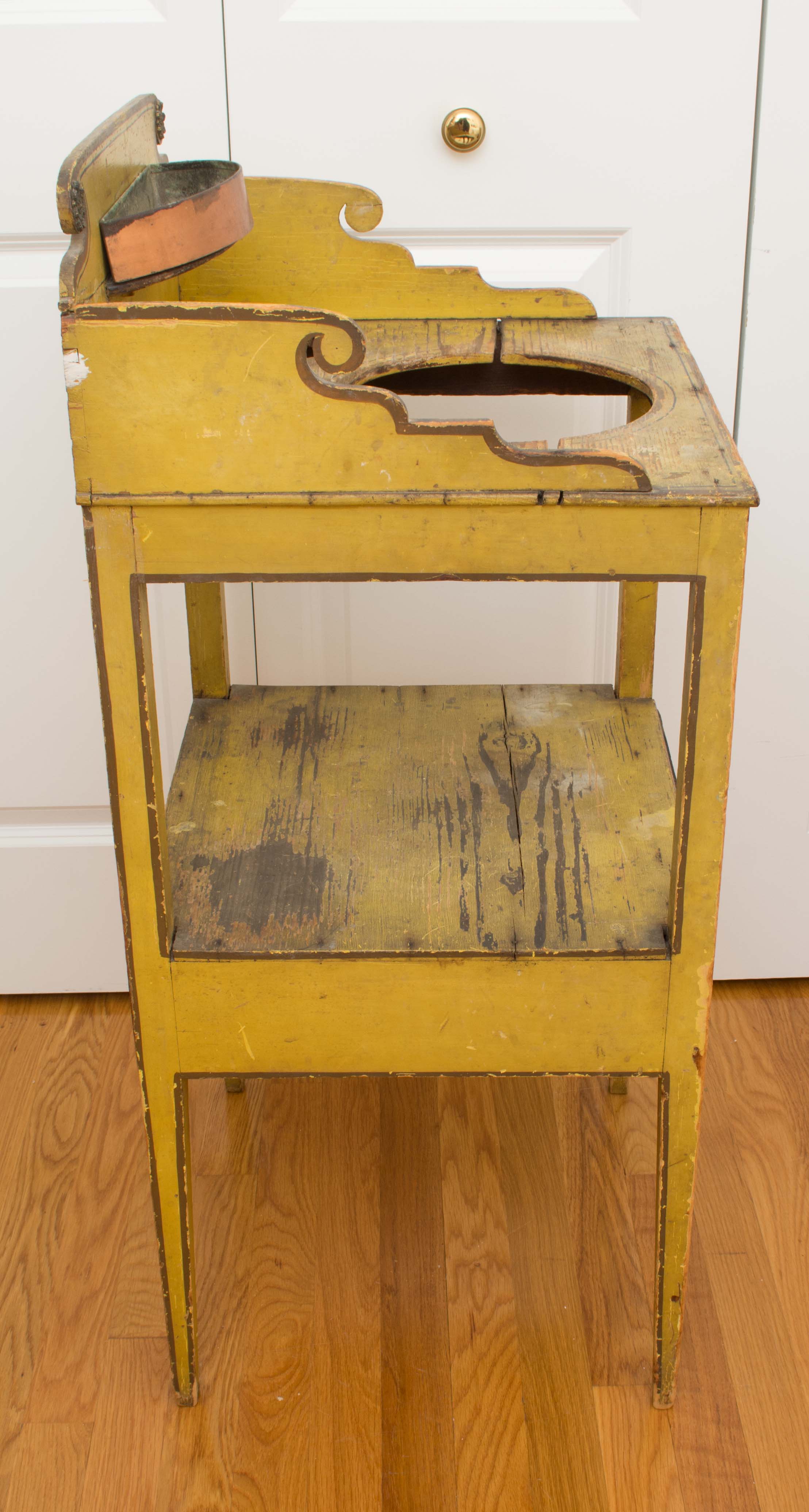 Antique Hand Painted Wash Basin Stand