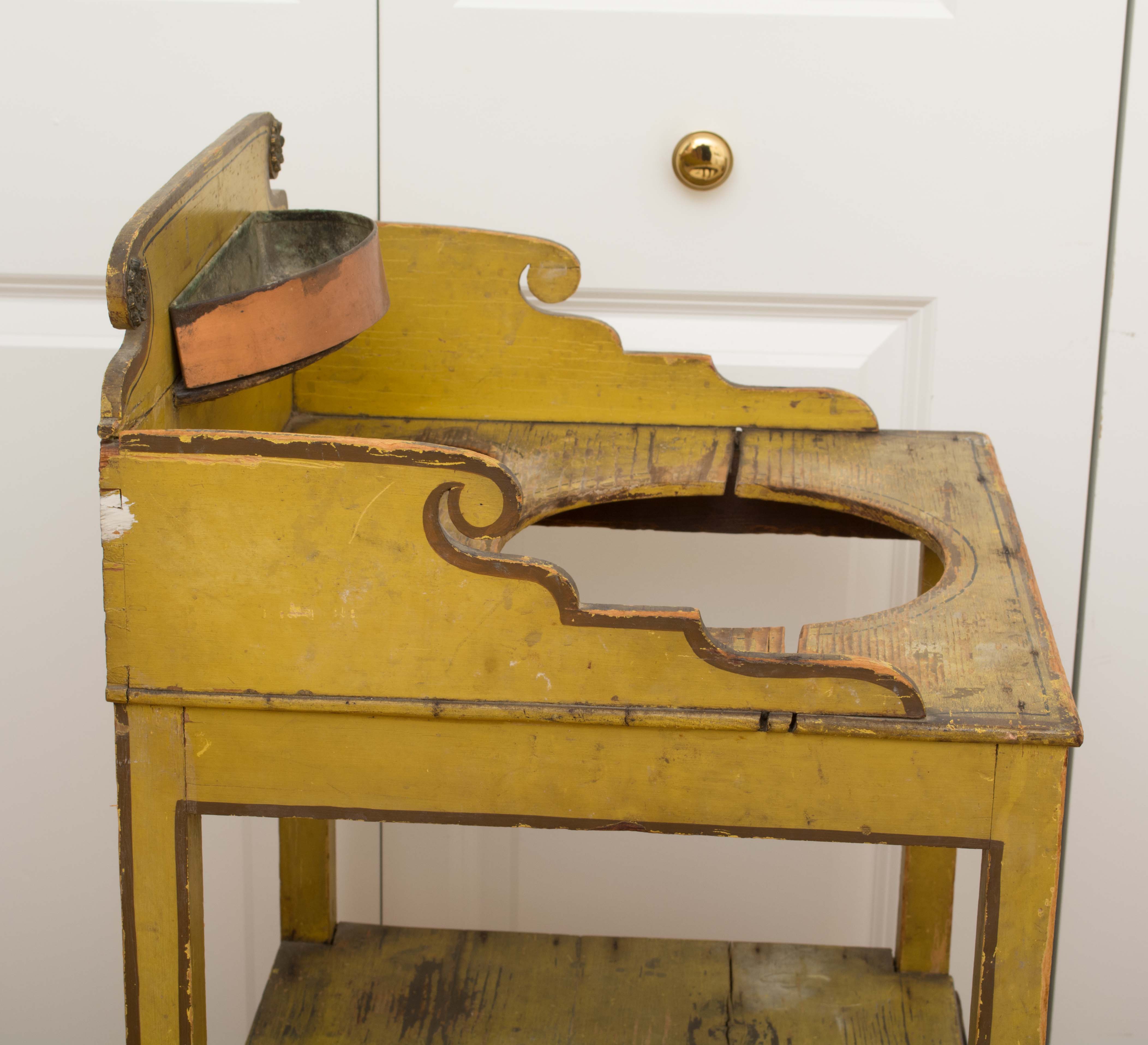 Antique Hand Painted Wash Basin Stand