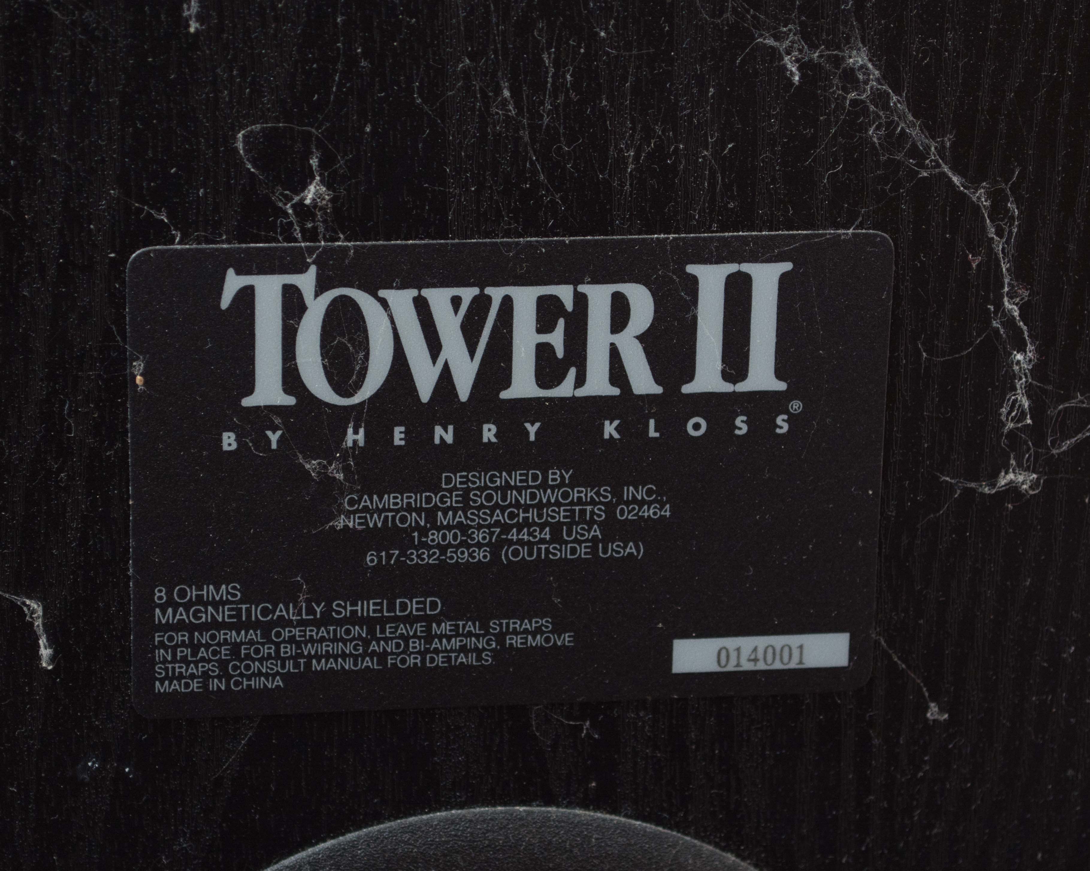 Cambridge Sound Works Tower II Speakers by Henry Kloss & Sub Woofer