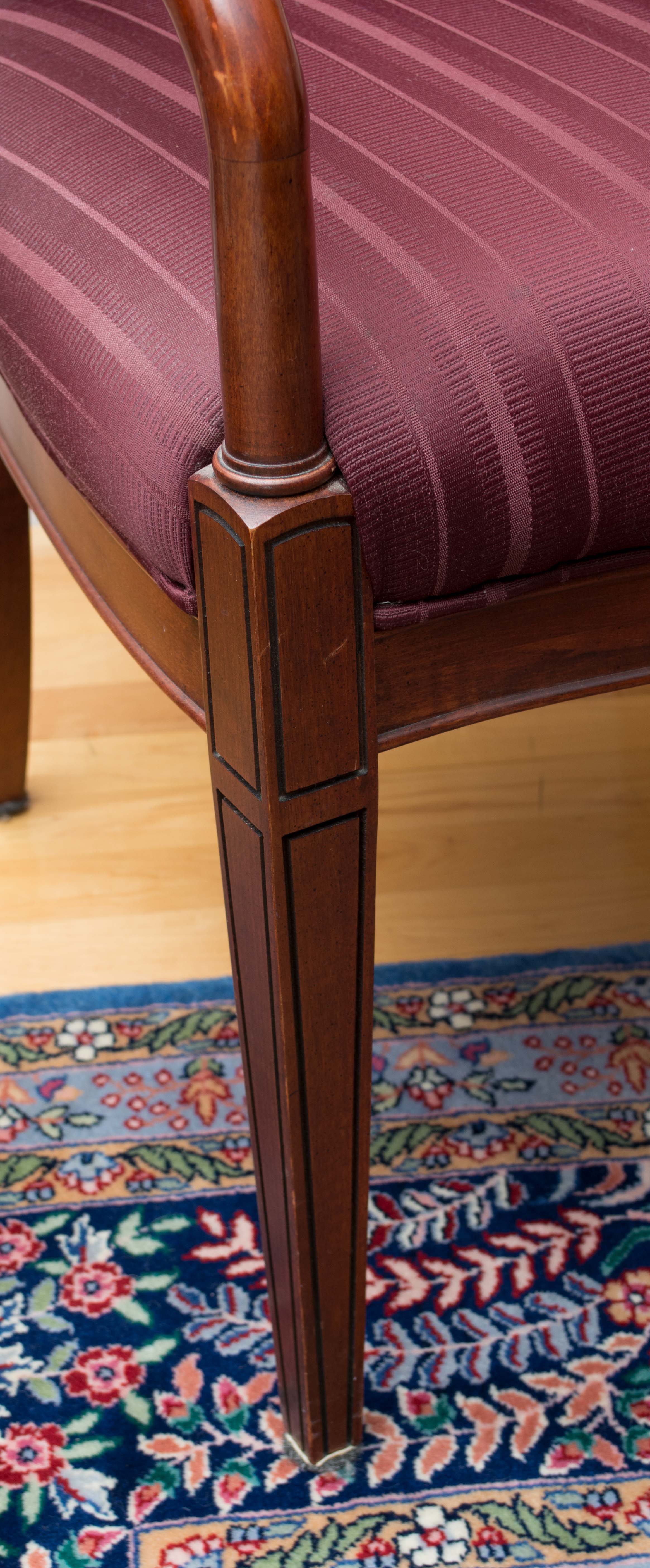 Regency Style Upholstered Mahogany Armchair