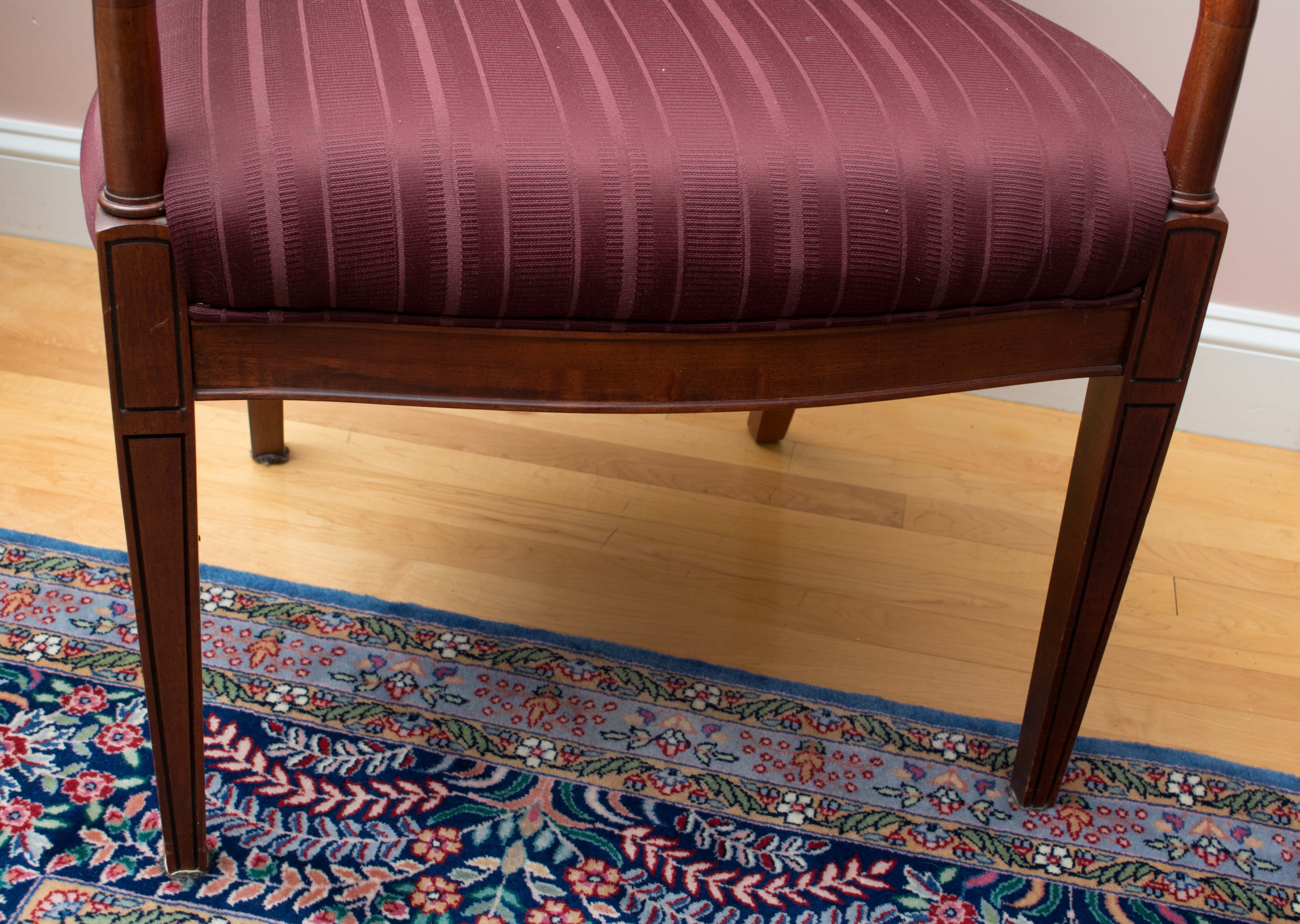 Regency Style Upholstered Mahogany Armchair