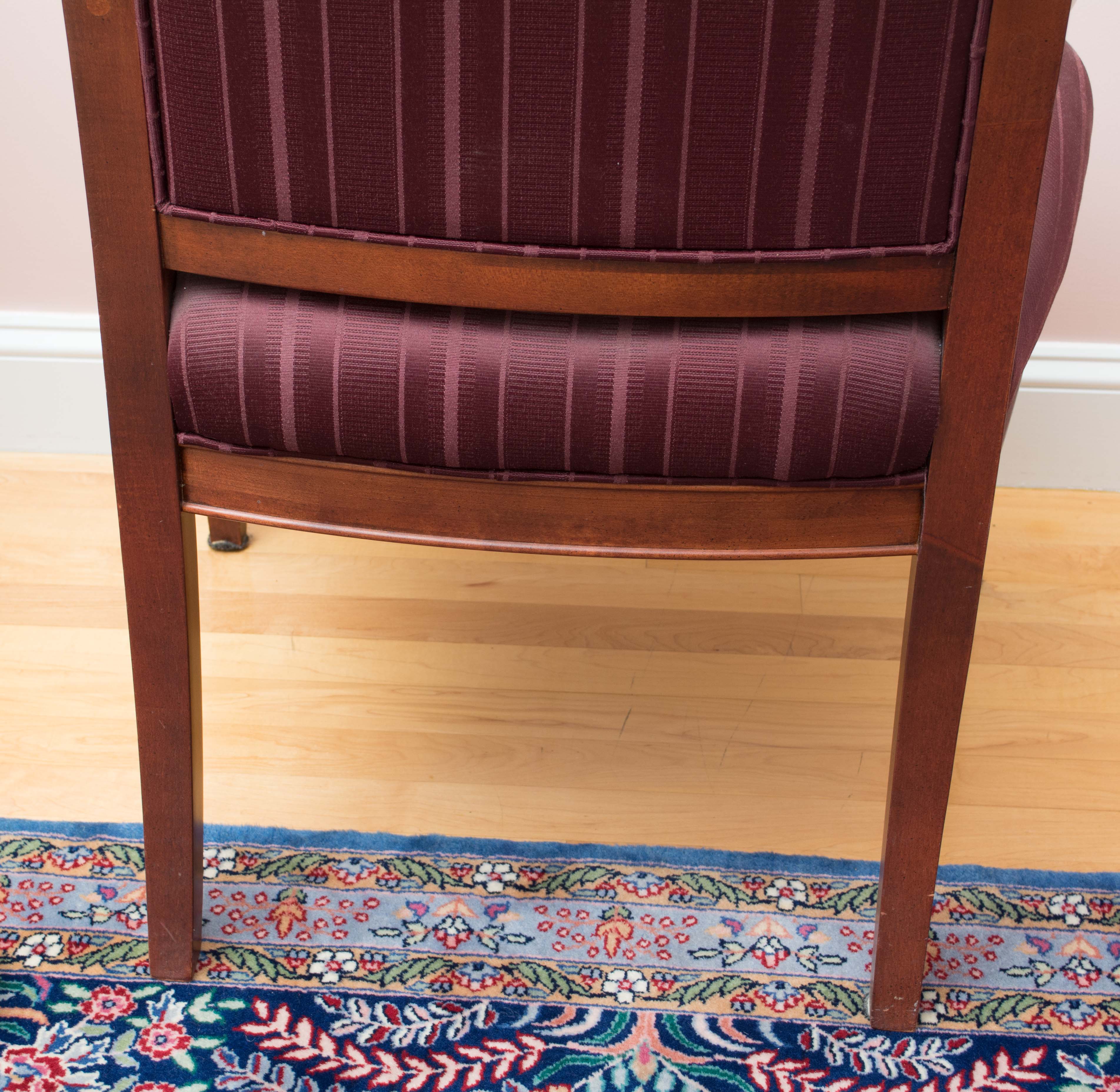 Regency Style Upholstered Mahogany Armchair