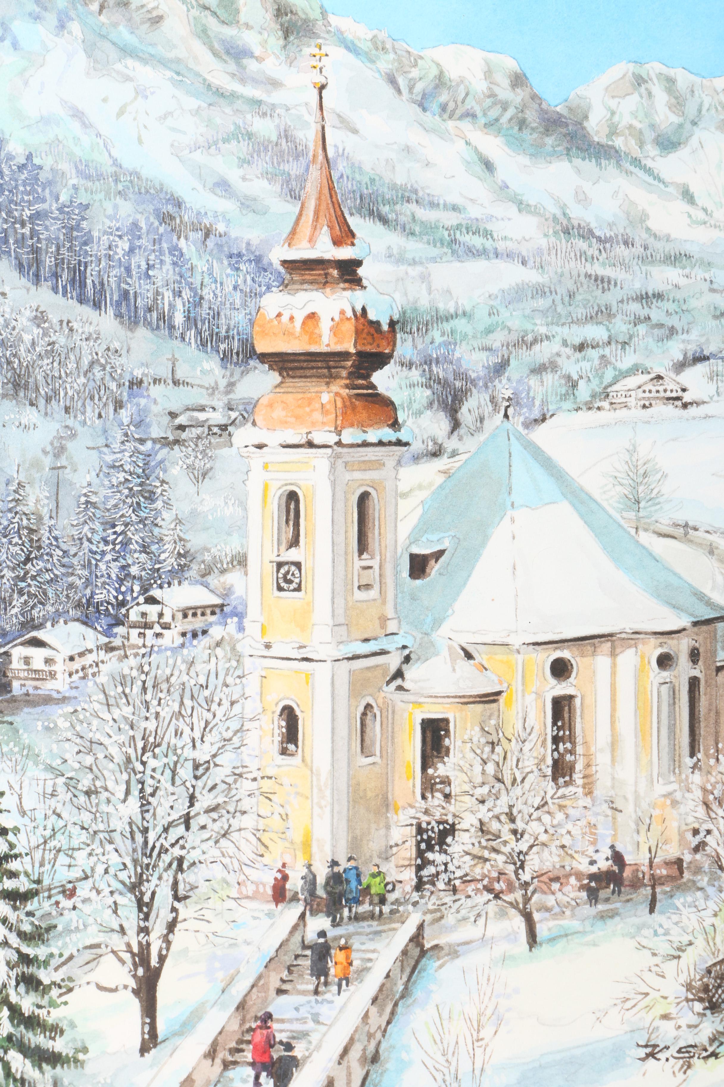 Karl G. Scheffel Gouache Paintings of Castles