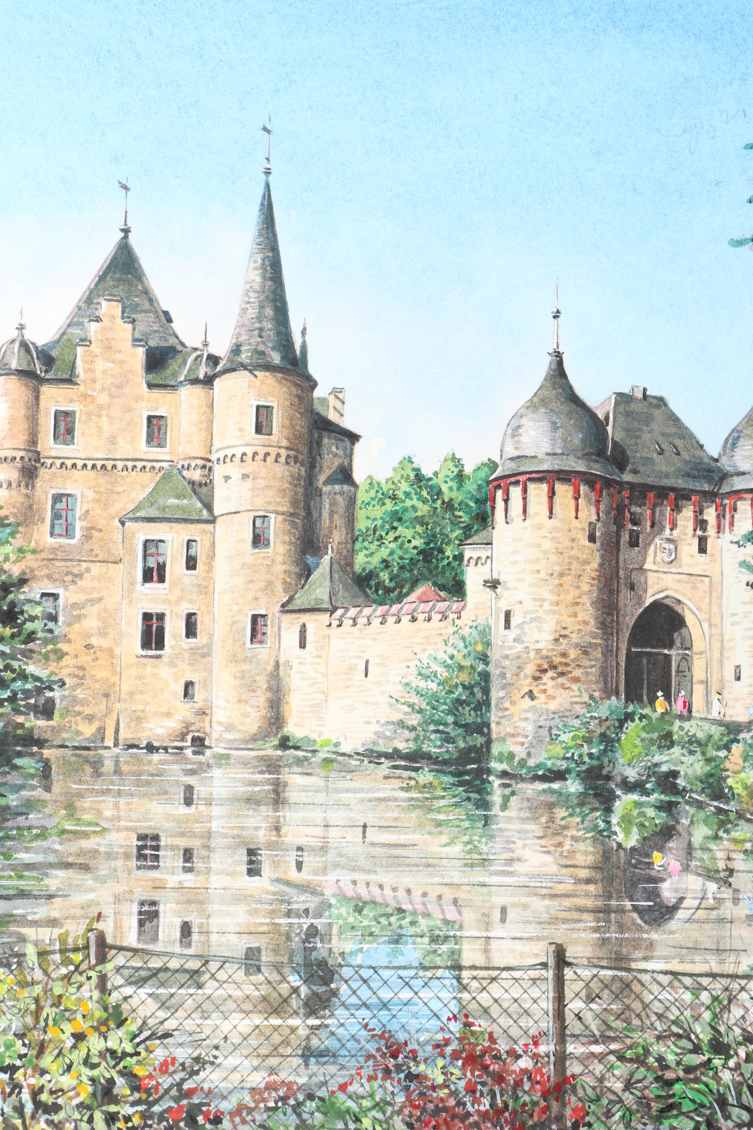 Karl G. Scheffel Gouache Paintings of Castles