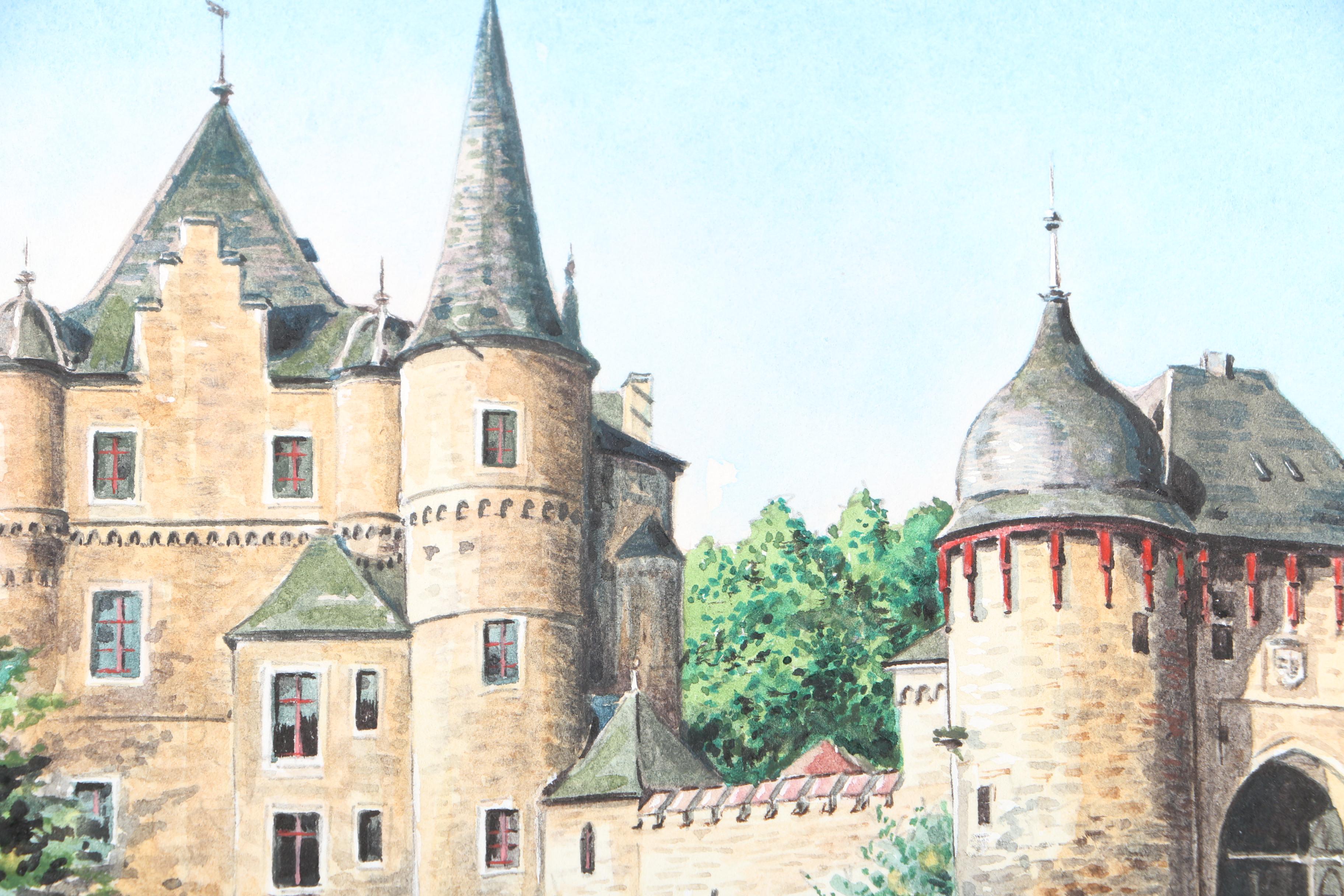 Karl G. Scheffel Gouache Paintings of Castles