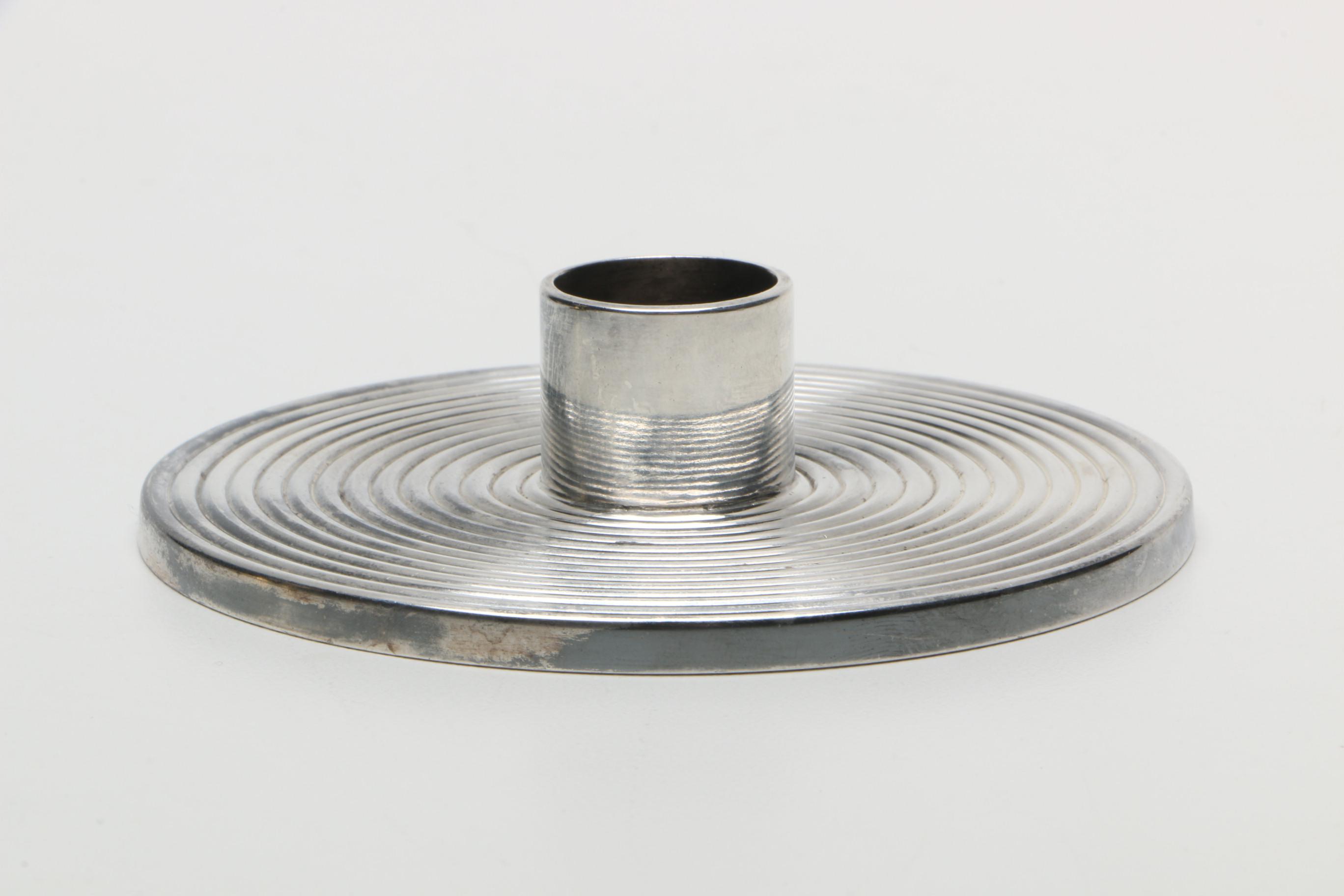 Brass Candlesticks and Silver-Tone Candleholder