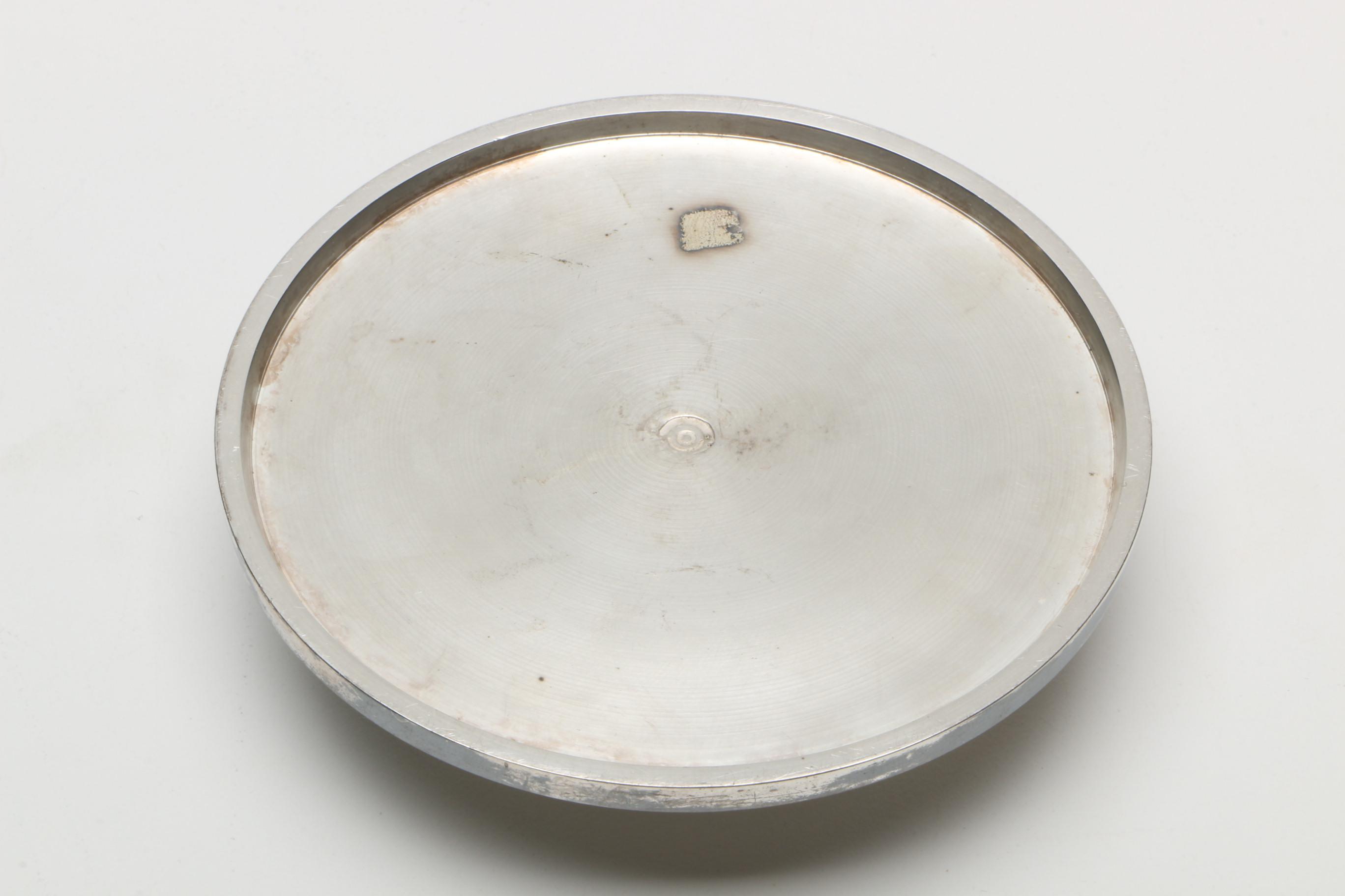 Brass Candlesticks and Silver-Tone Candleholder