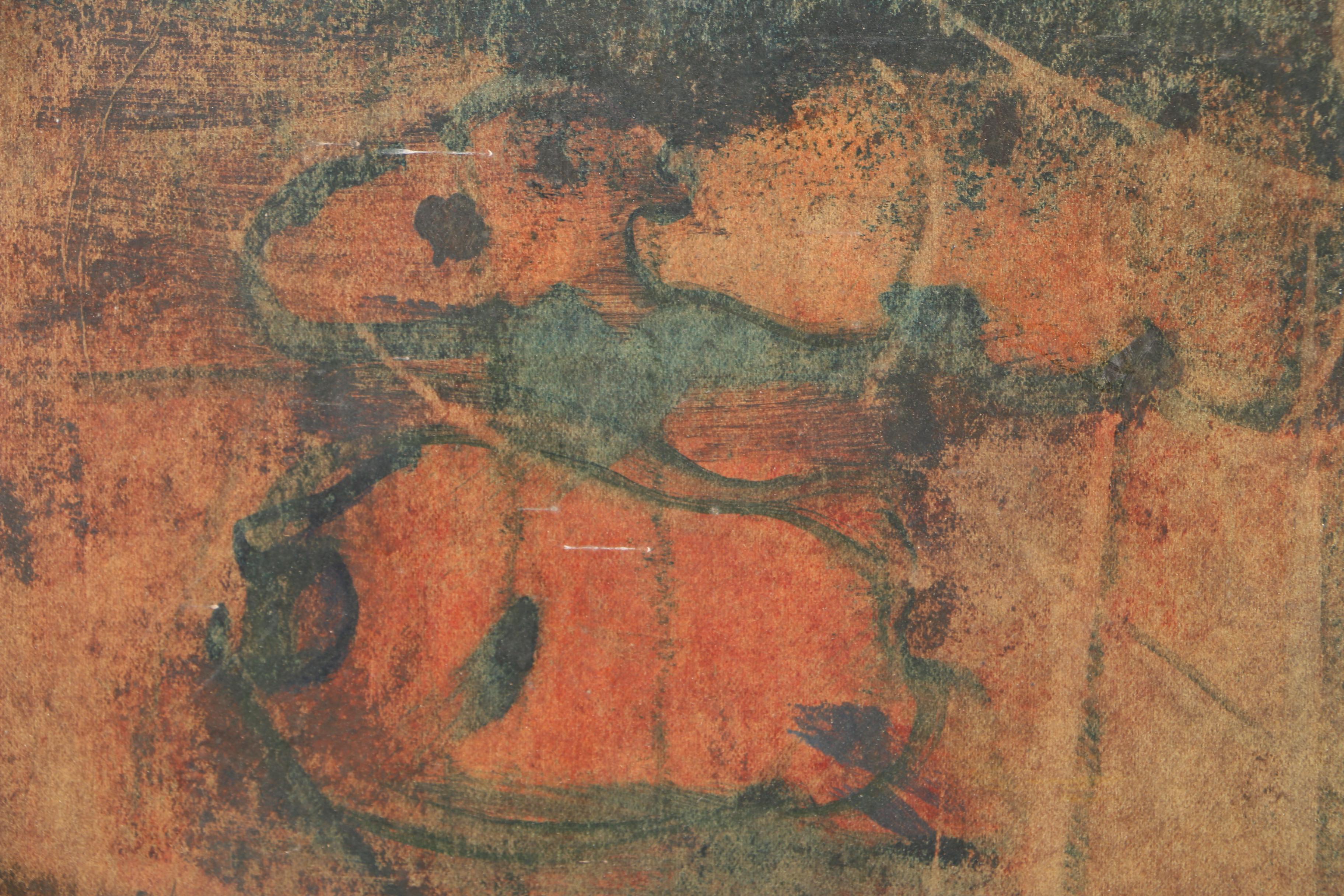 Donald Purdy Mixed Media and Oil Painting of Abstract Composition