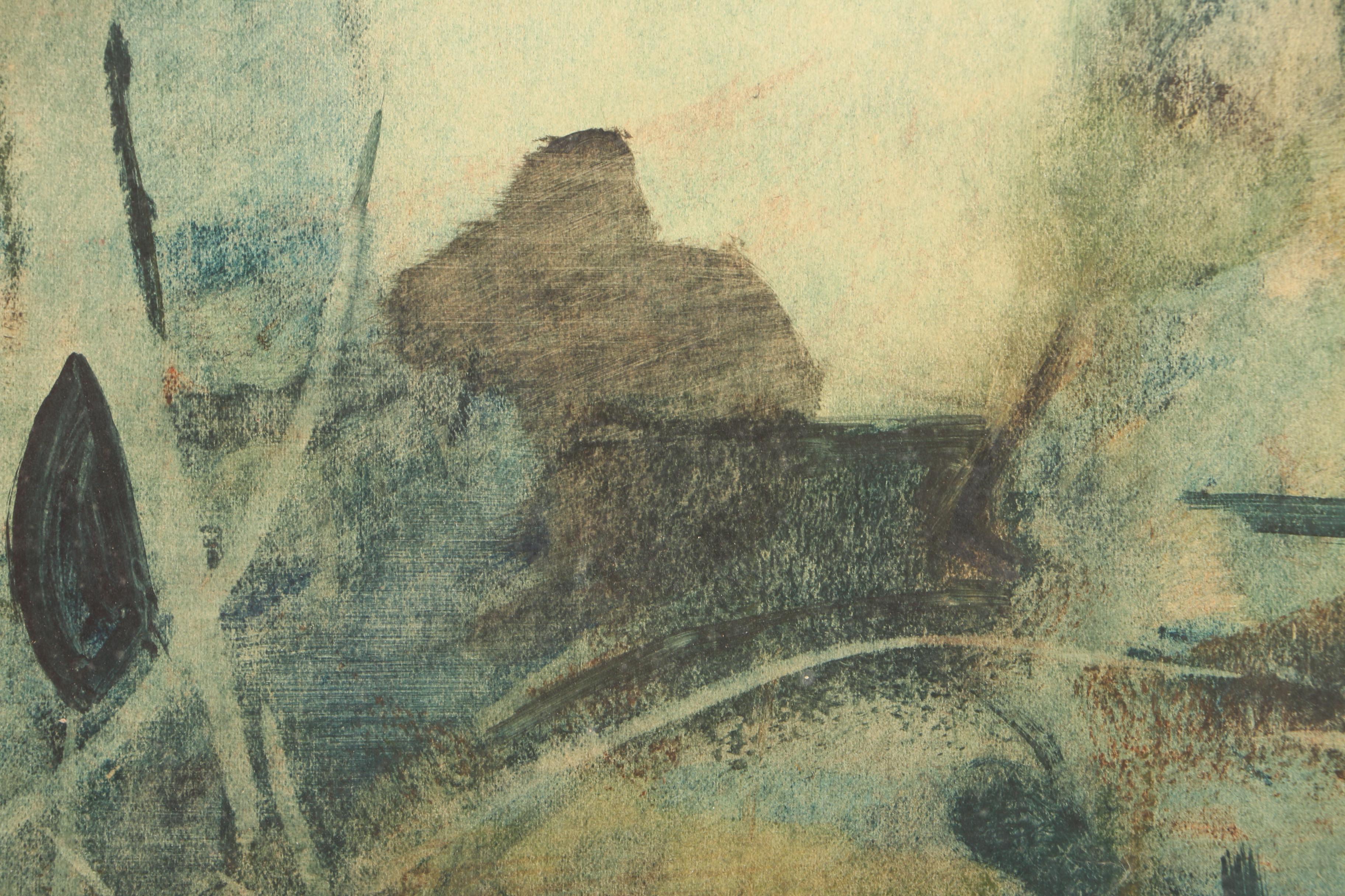 Donald Purdy Mixed Media and Oil Painting of Abstract Composition