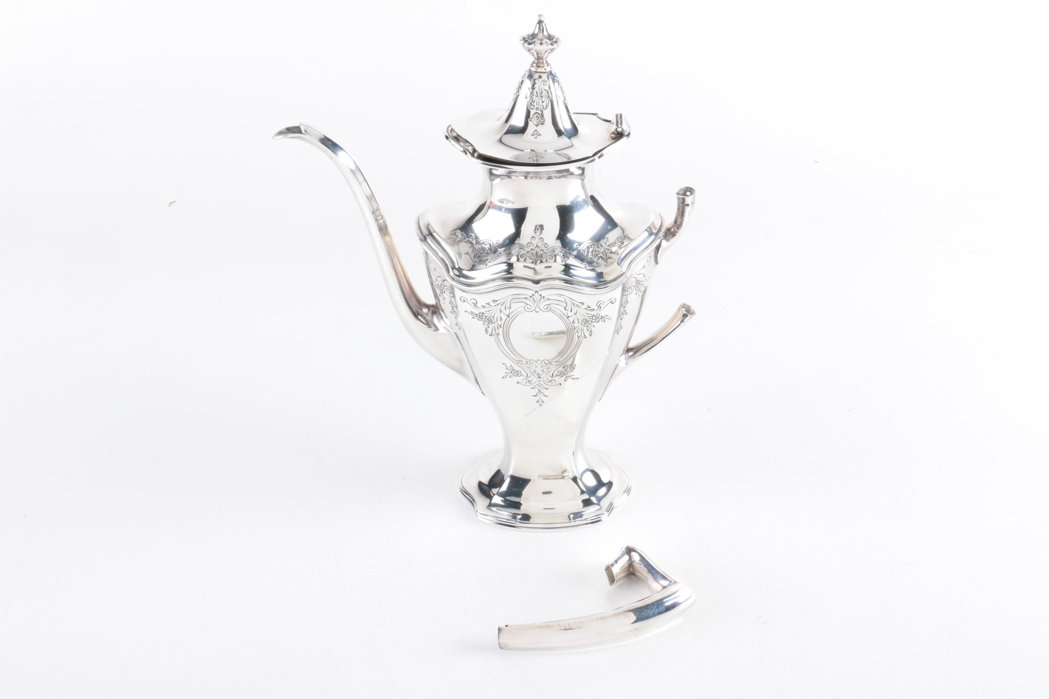 Reed & Barton "Hepplewhite-Engraved" Sterling Silver Coffee Service