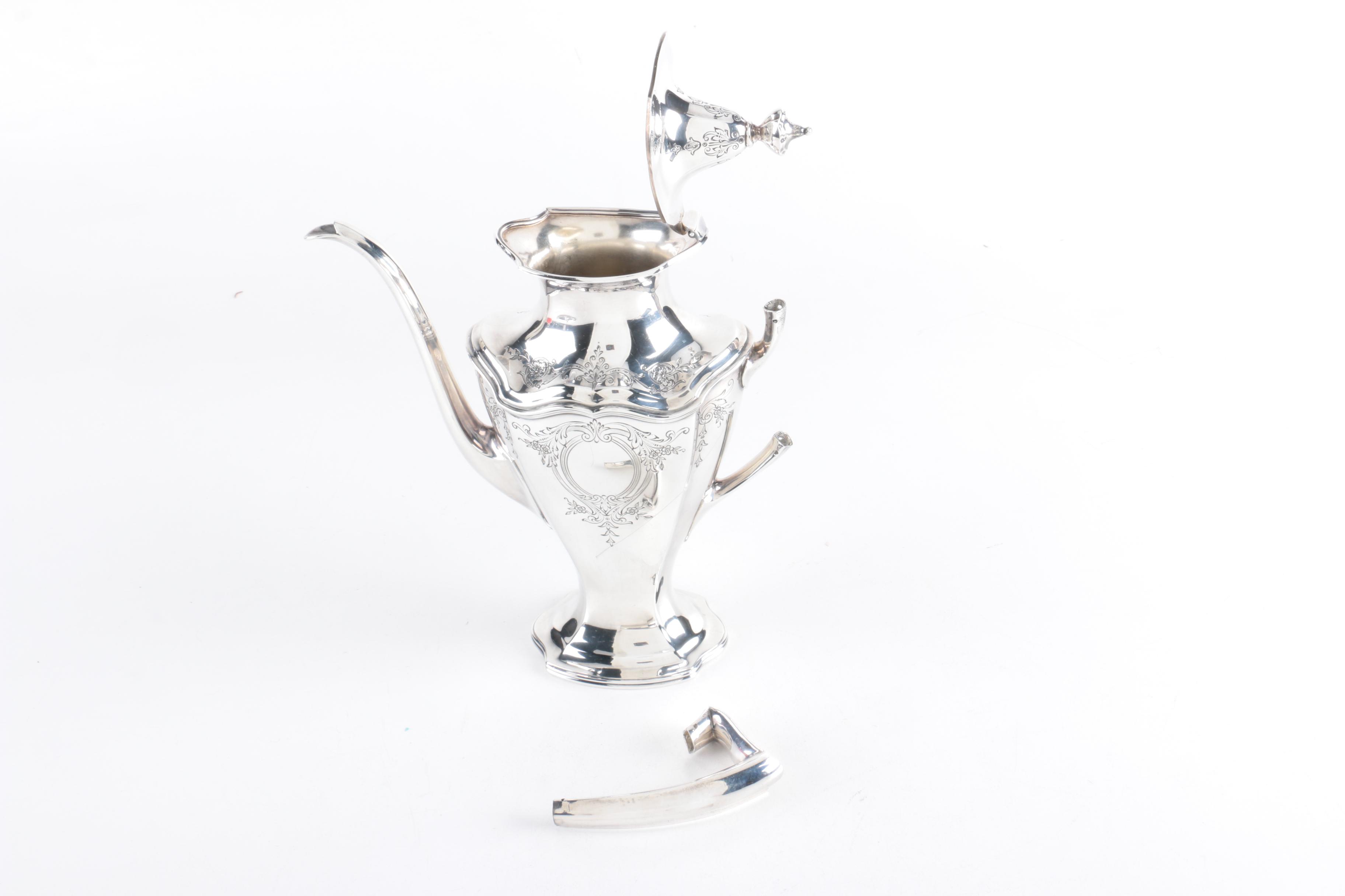 Reed & Barton "Hepplewhite-Engraved" Sterling Silver Coffee Service