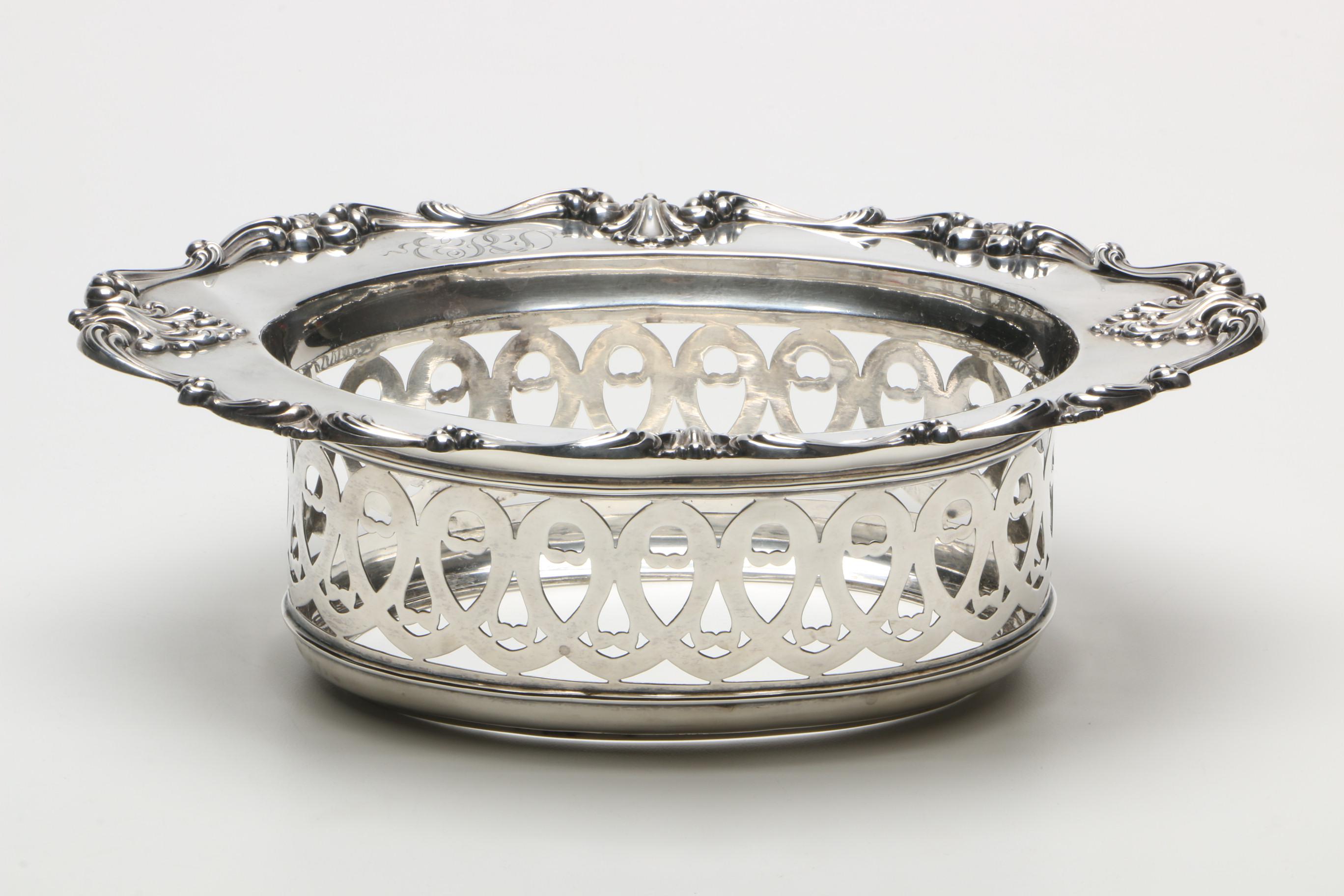 Webster & Co. Chased and Openwork Sterling Silver Nut Dish