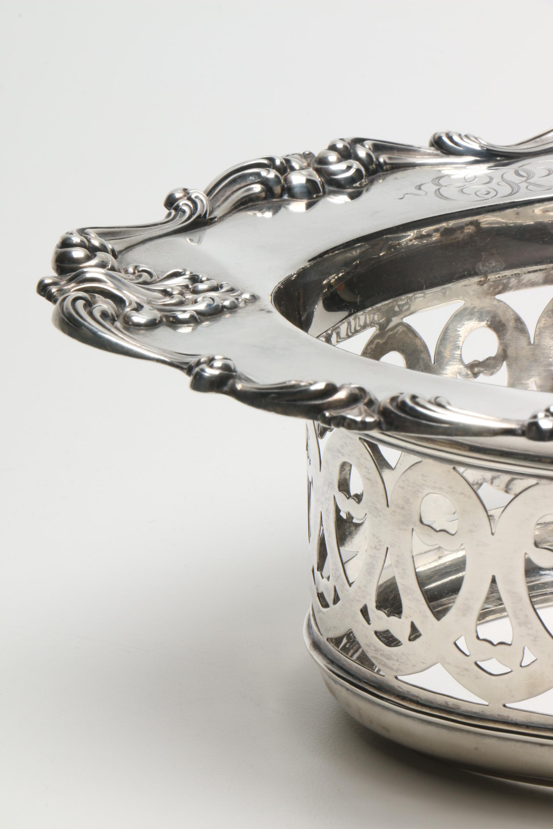 Webster & Co. Chased and Openwork Sterling Silver Nut Dish