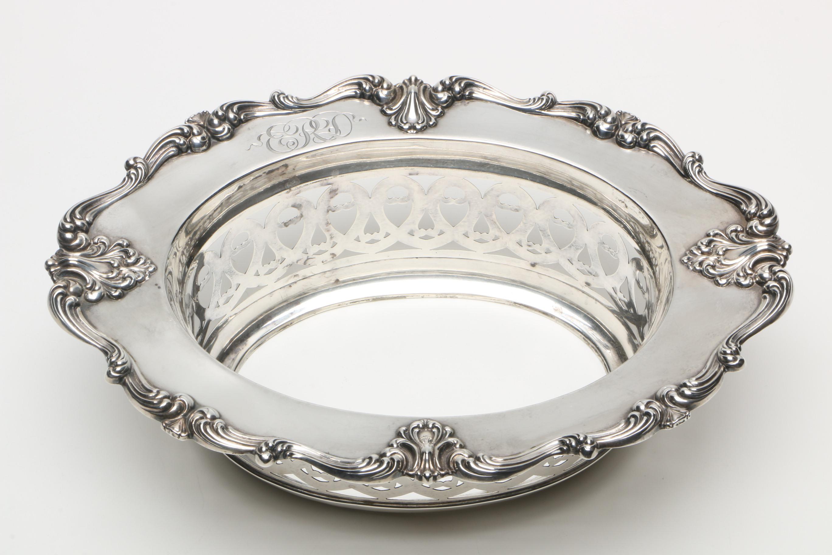 Webster & Co. Chased and Openwork Sterling Silver Nut Dish