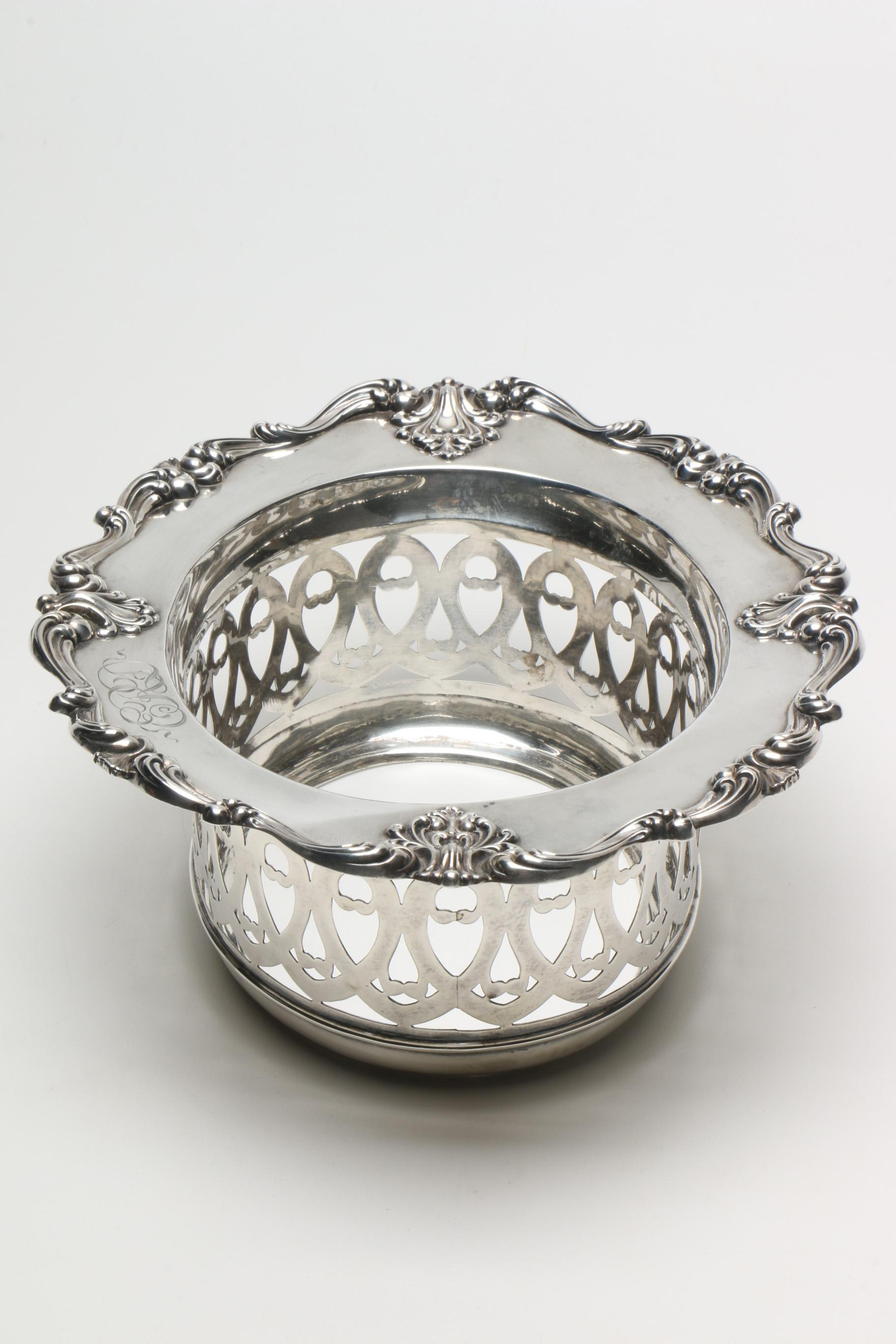 Webster & Co. Chased and Openwork Sterling Silver Nut Dish