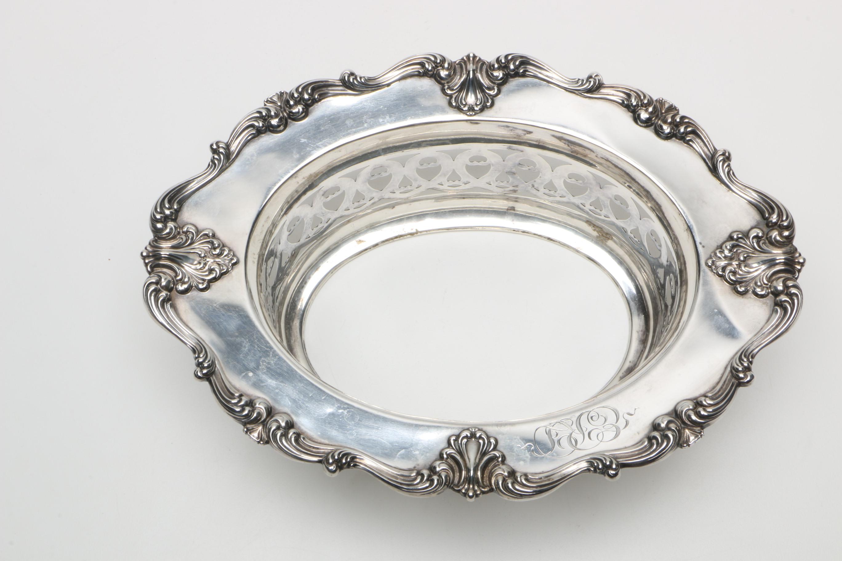 Webster & Co. Chased and Openwork Sterling Silver Nut Dish