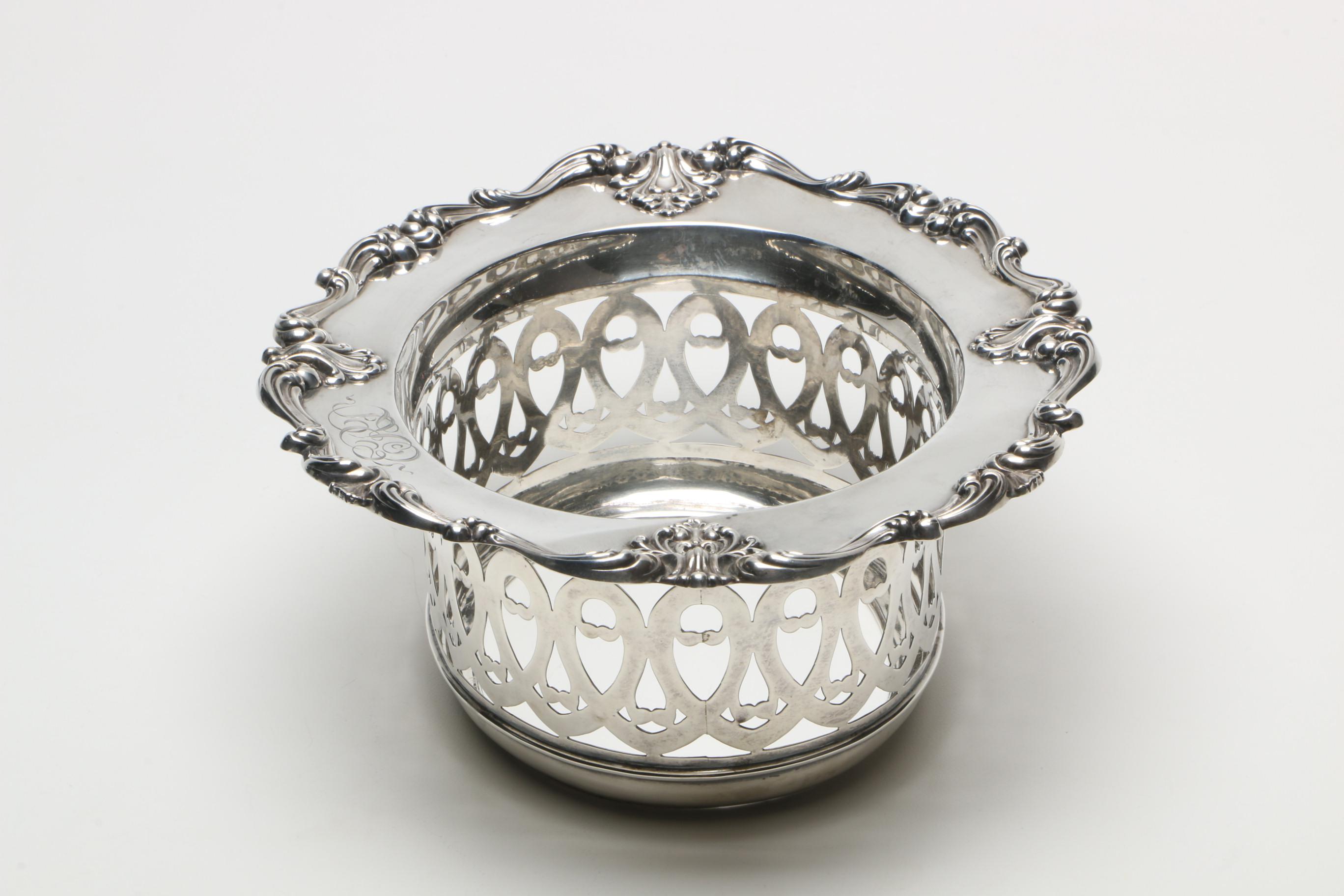 Webster & Co. Chased and Openwork Sterling Silver Nut Dish