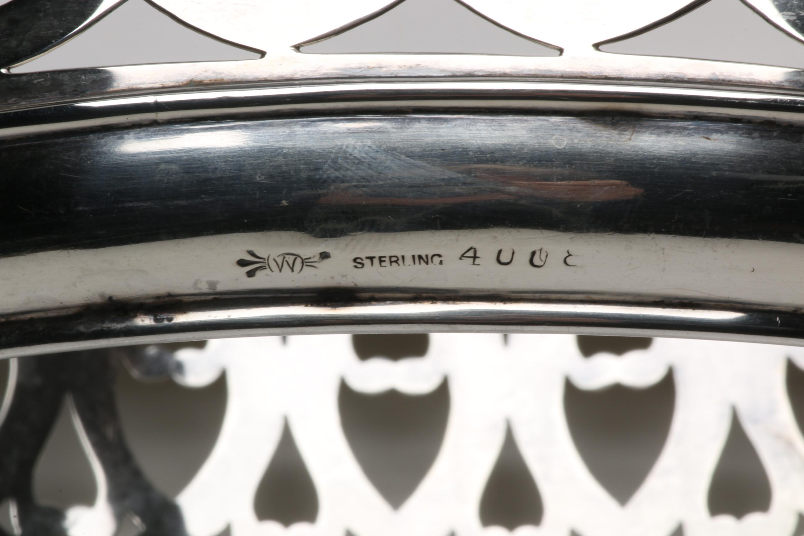 Webster & Co. Chased and Openwork Sterling Silver Nut Dish