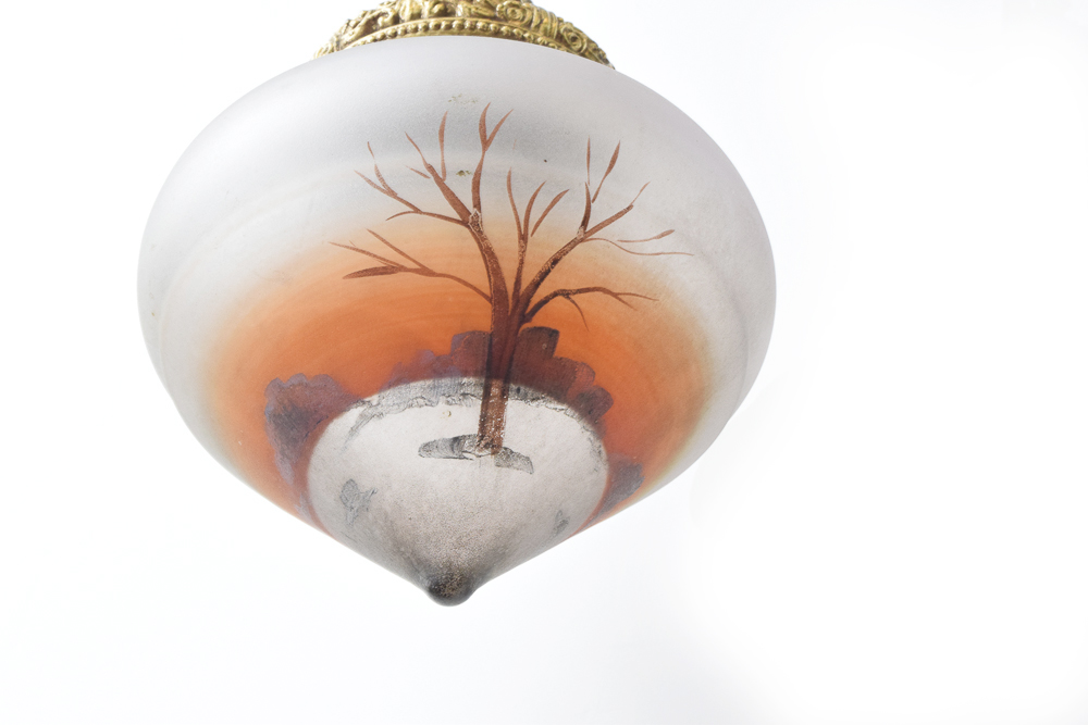 Antique Hand-Painted Pendant Light Fixture