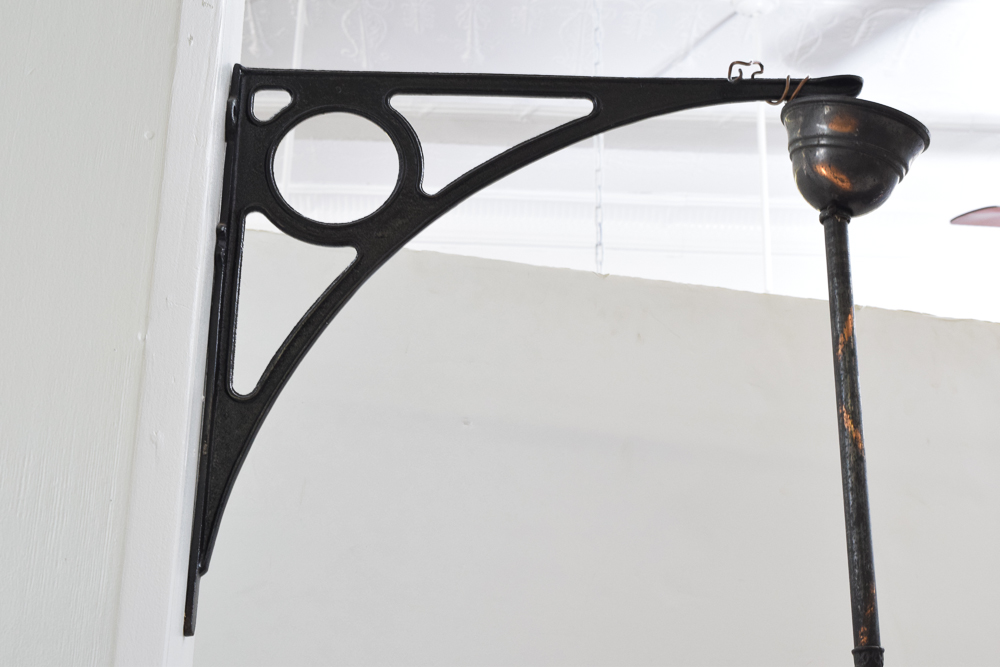 Antique Schoolhouse Style Pendant Light Fixture with Bracket