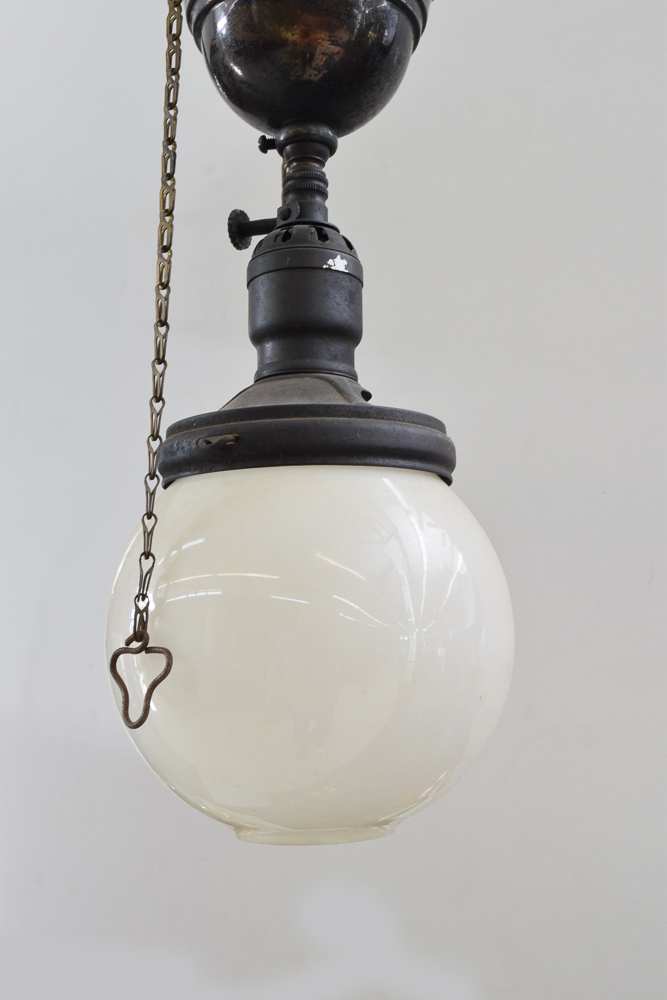 Antique Schoolhouse Style Pendant Light Fixture with Bracket