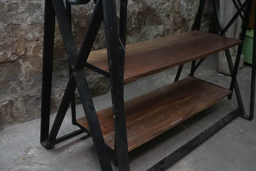 Industrial Style Transforming Tilt Bookcase Table