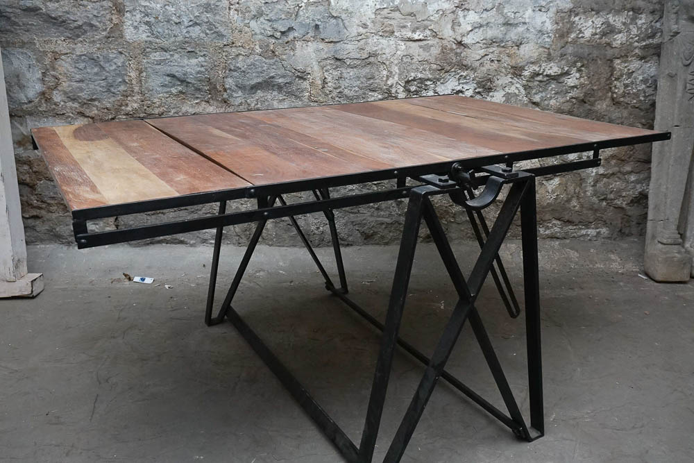 Industrial Style Transforming Tilt Bookcase Table