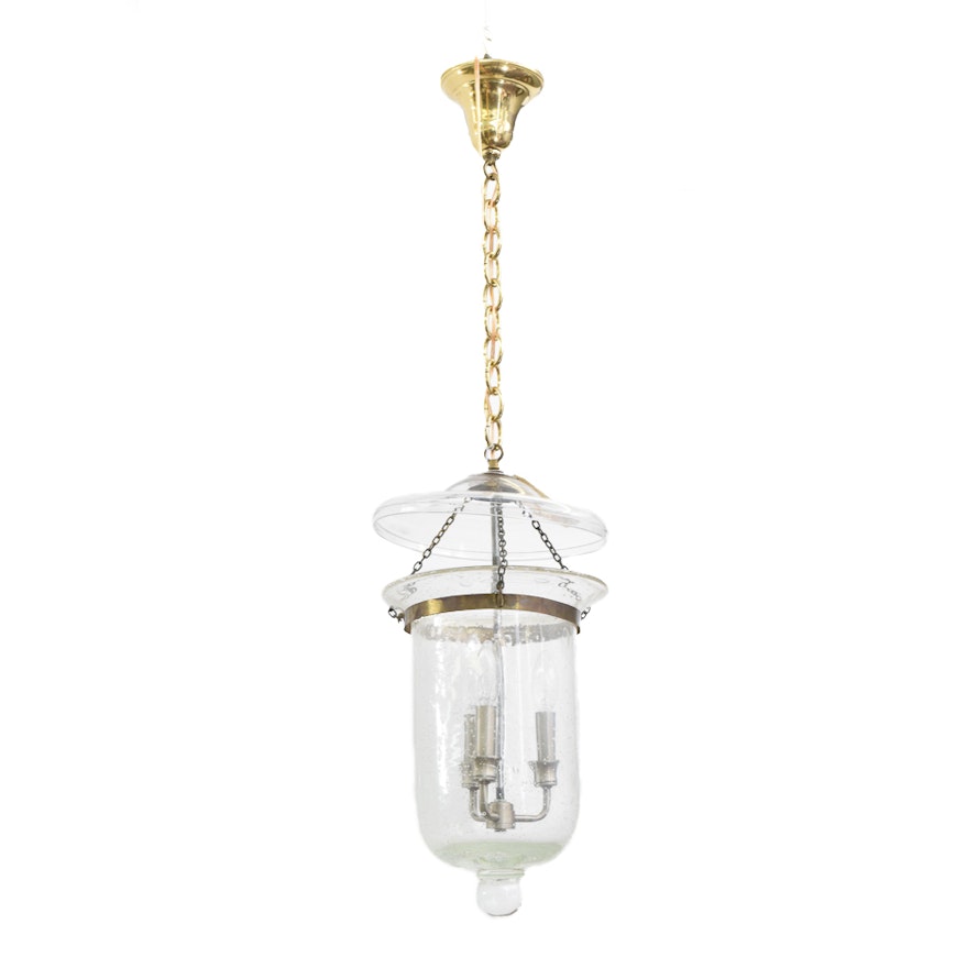 Mid-Century Glass Hanging Light