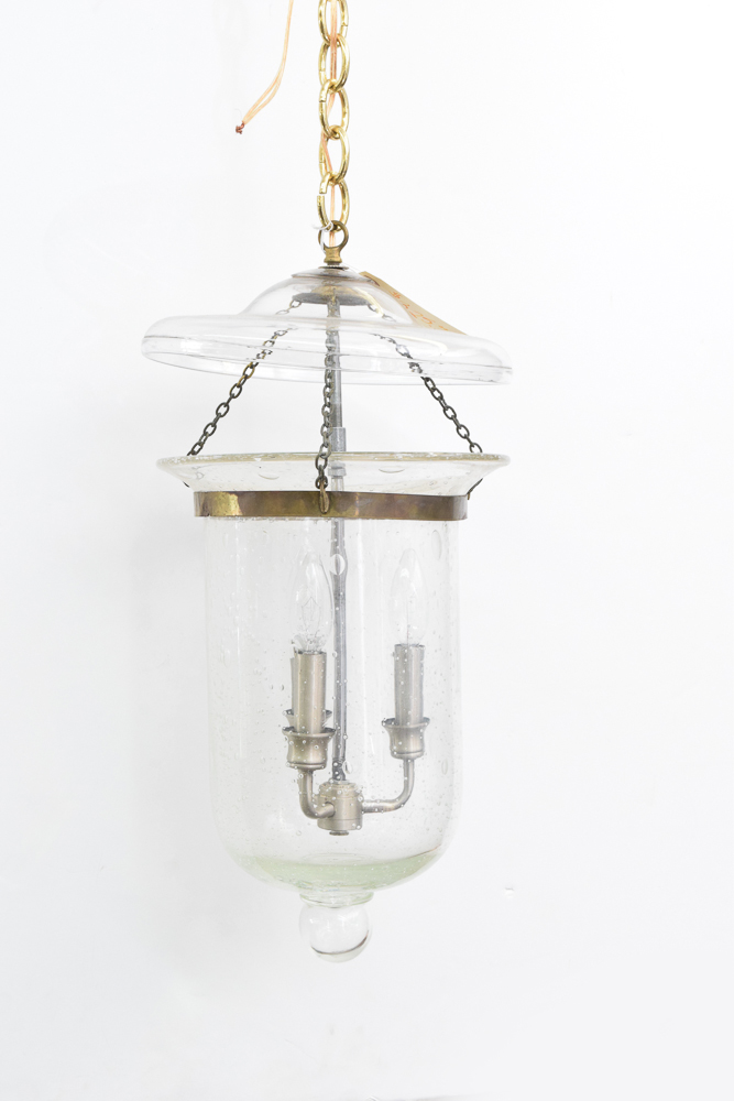Mid-Century Glass Hanging Light