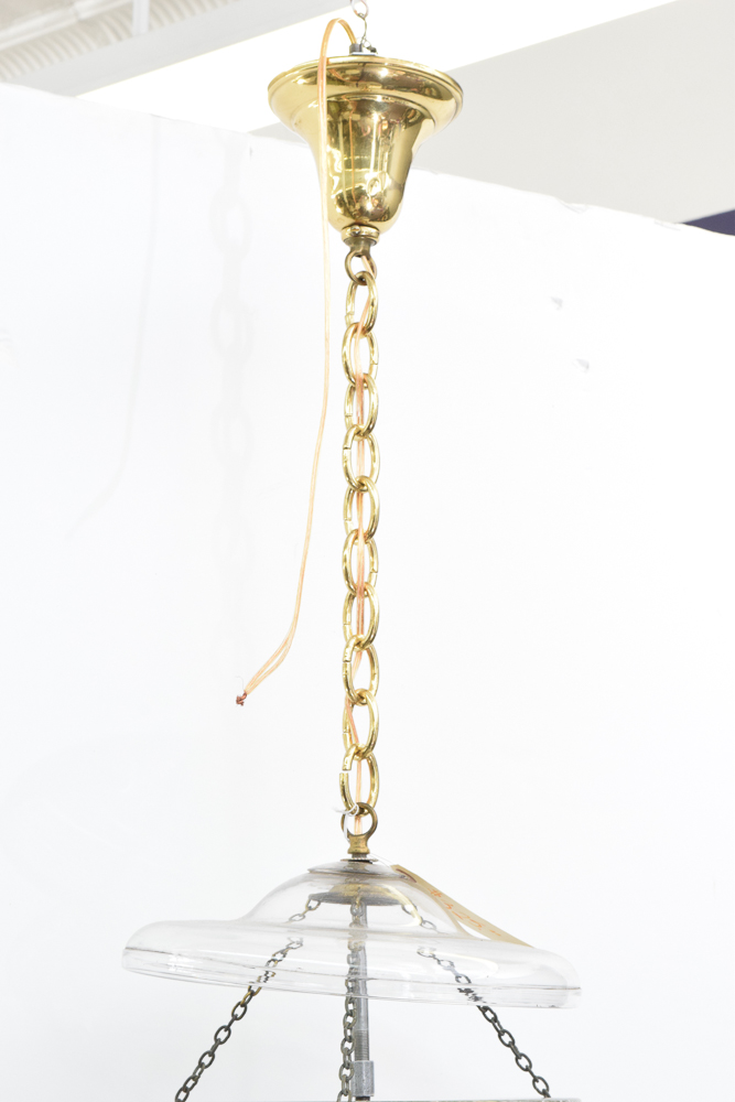 Mid-Century Glass Hanging Light