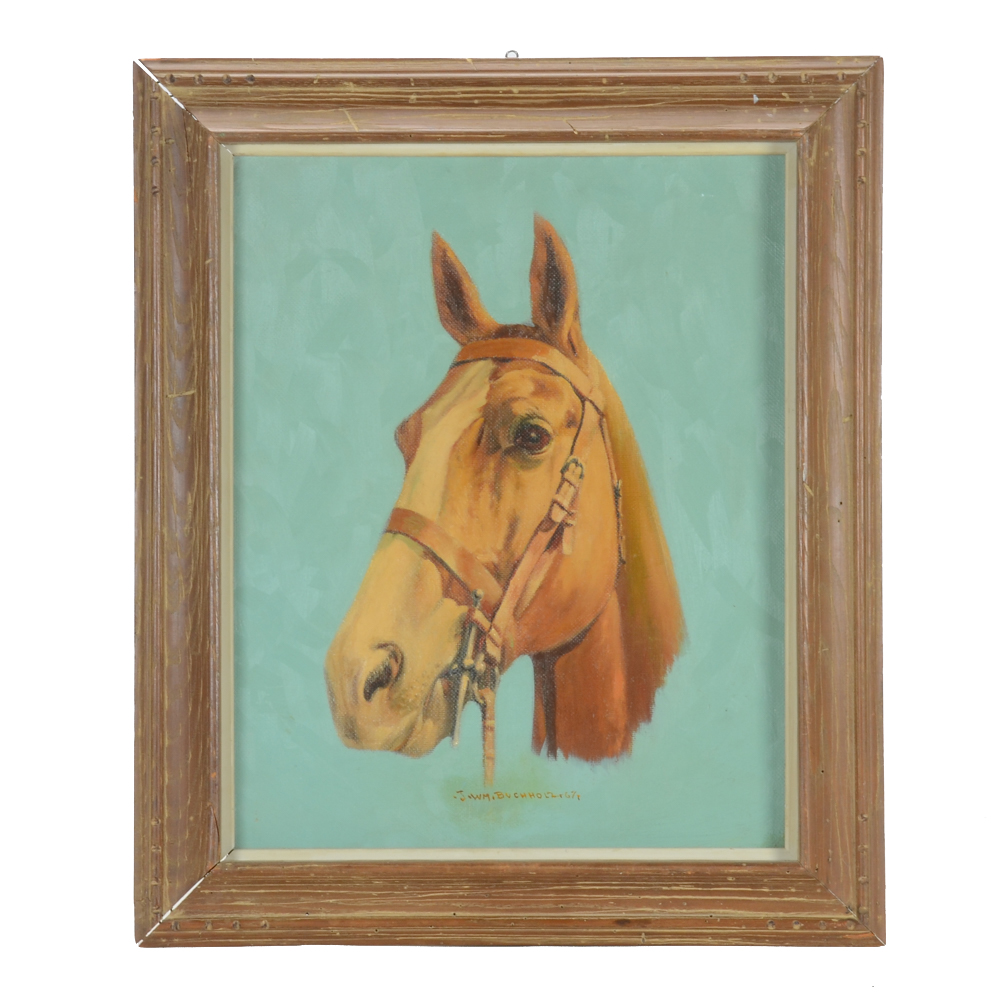 J. William Buchholz Original Oil Painting of a Horse