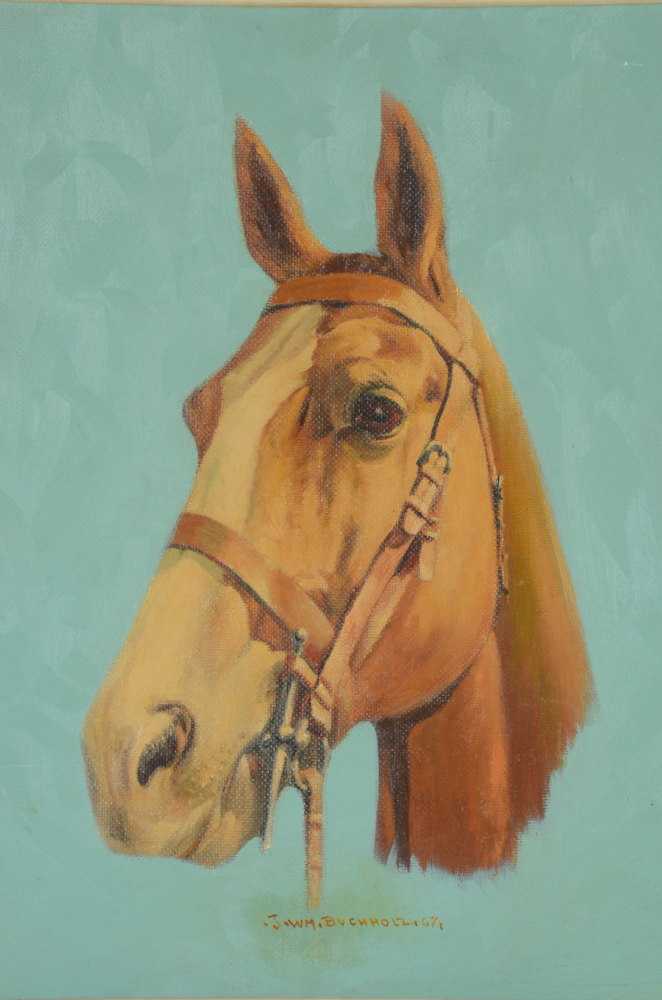 J. William Buchholz Original Oil Painting of a Horse