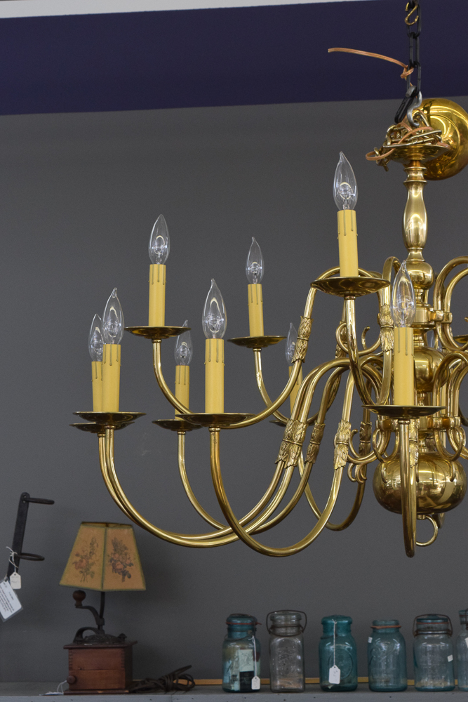 Georgian Style Eighteen Arm Brass Chandelier