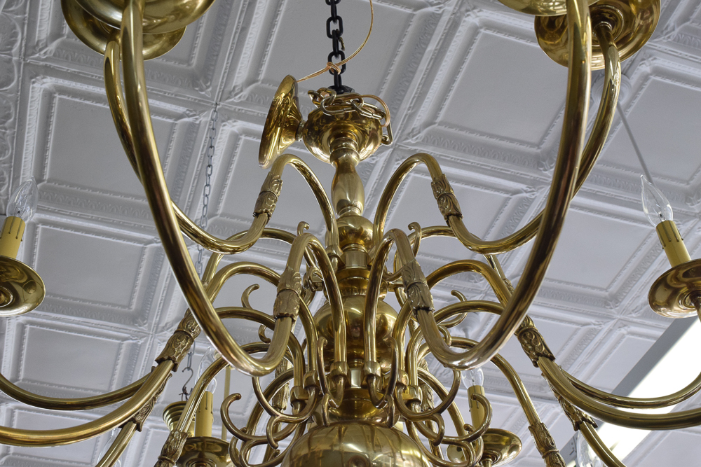 Georgian Style Eighteen Arm Brass Chandelier
