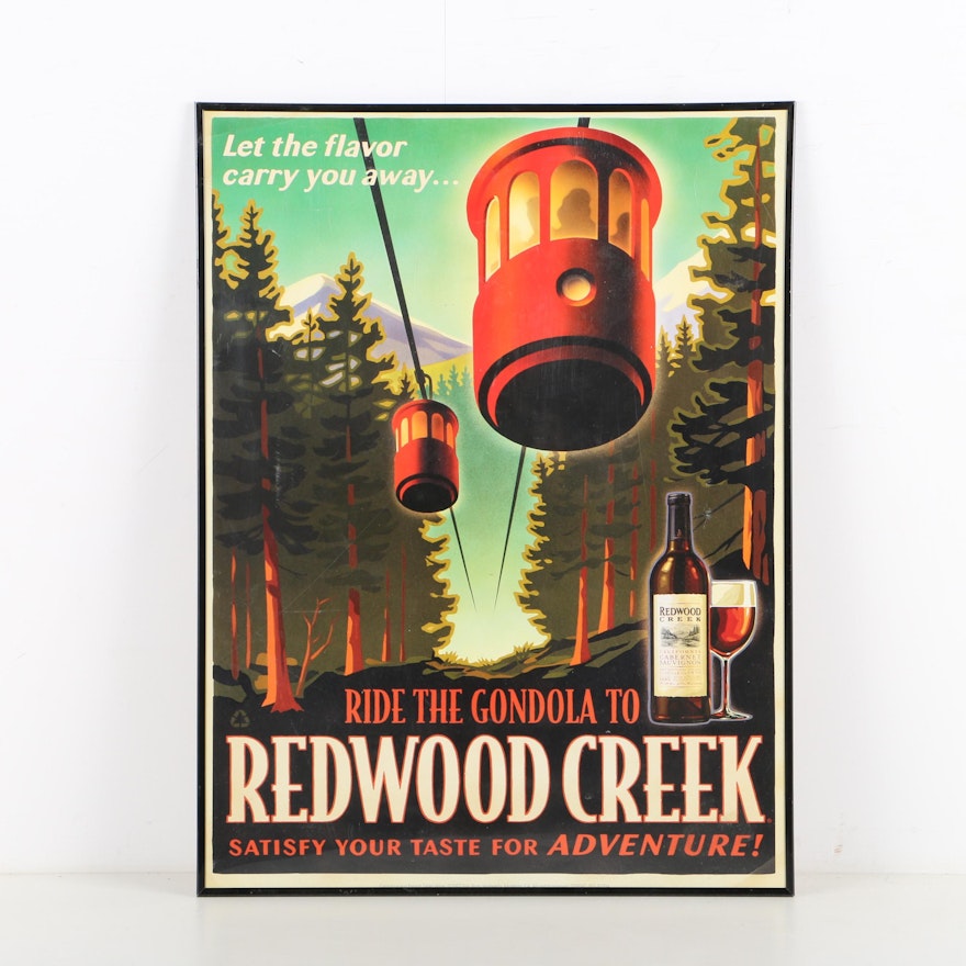 Offset Lithograph Advertisement on Paper for Redwood Creek Wine