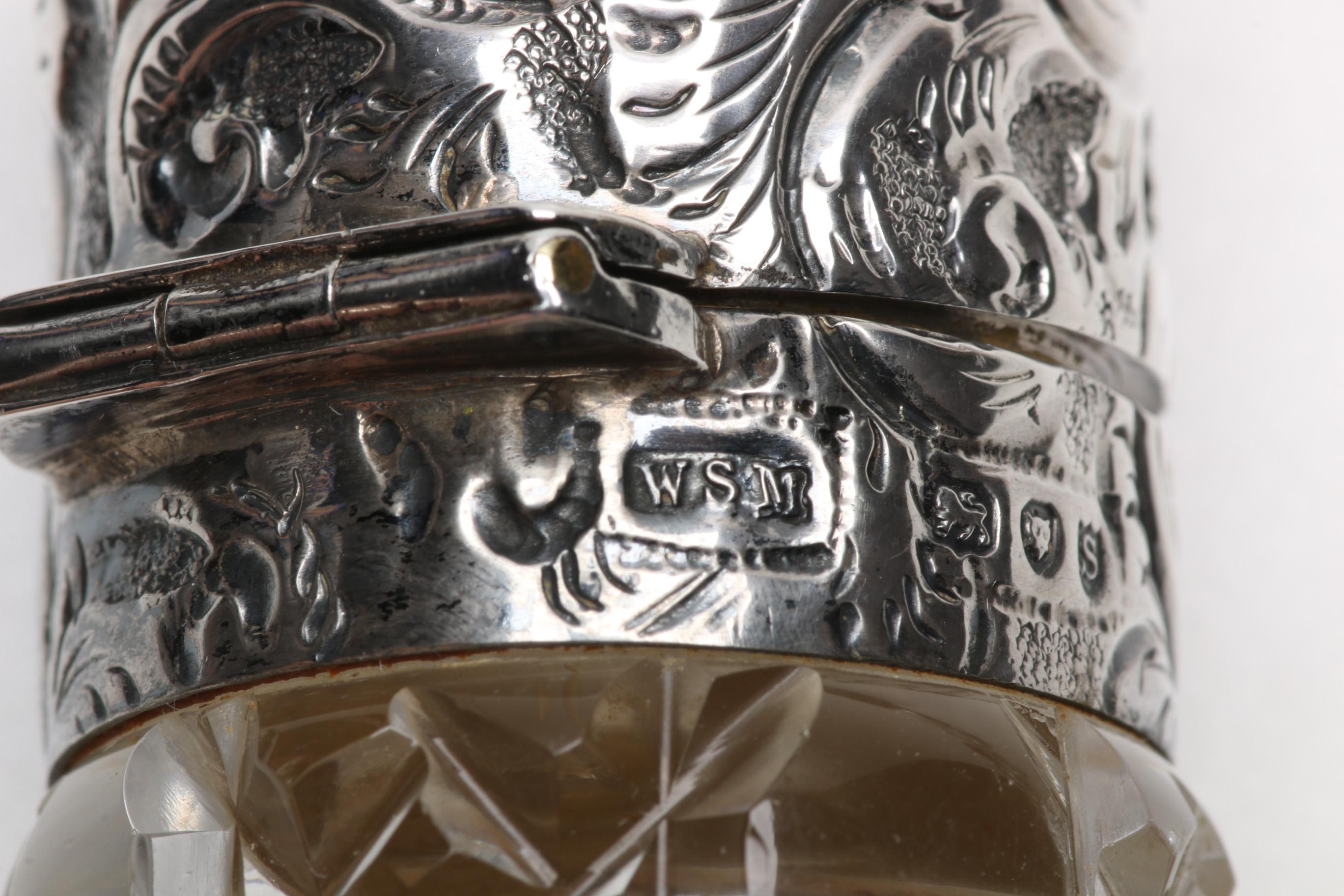 1893 William Stringer Mills London Powder Jar with Other Sterling Vanity Items