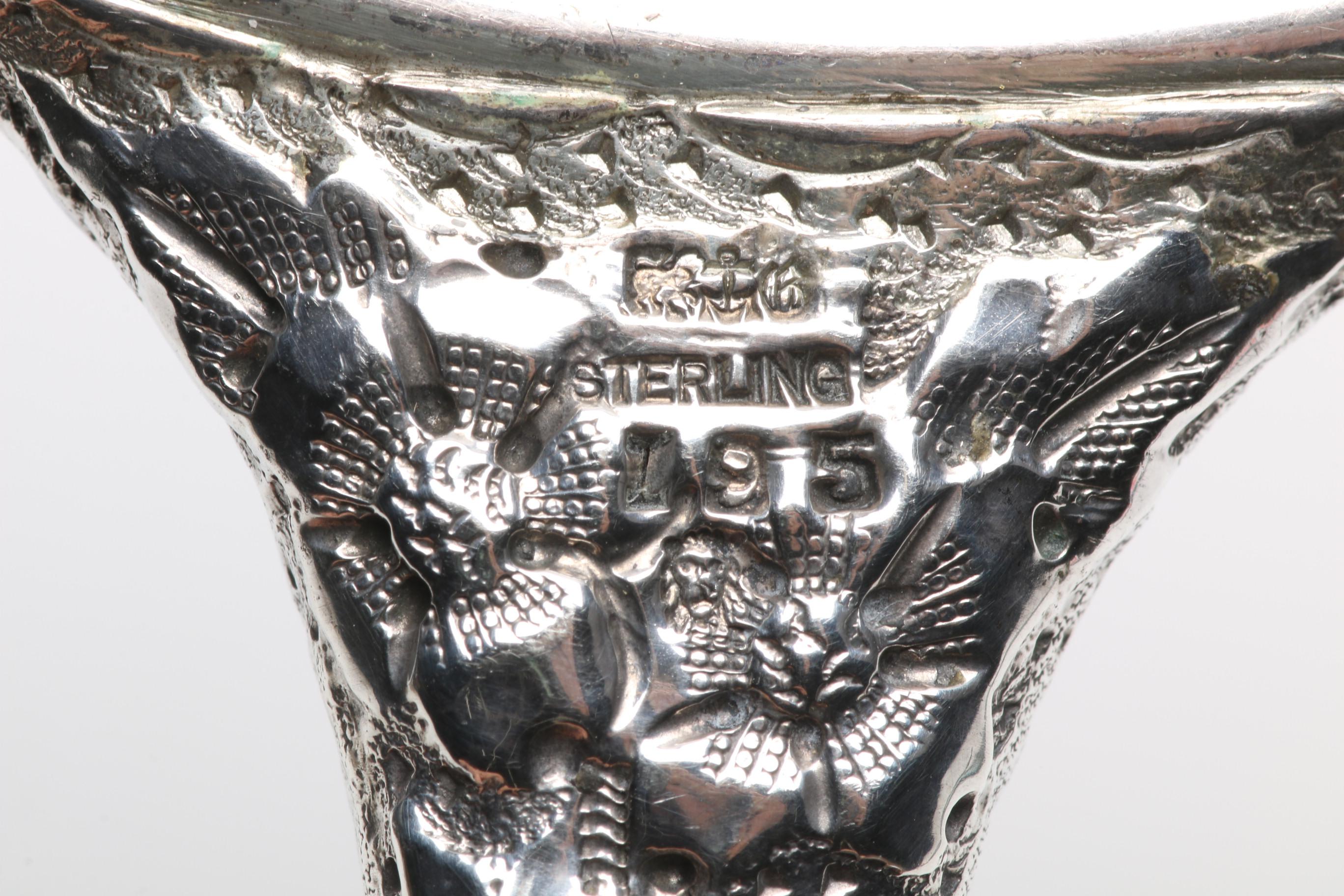 1893 William Stringer Mills London Powder Jar with Other Sterling Vanity Items